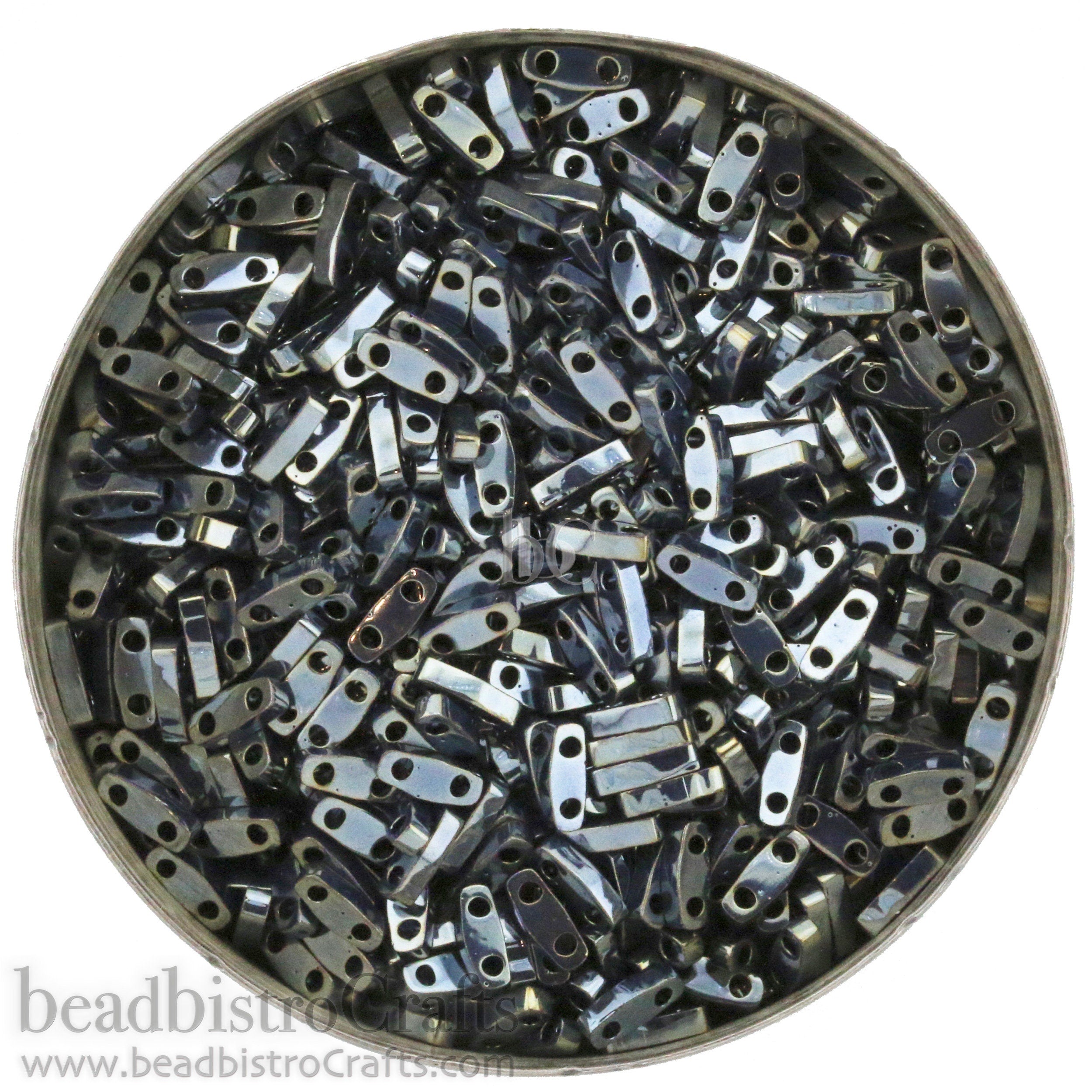 5g MIYUKI - 1/4 Tila Beads - METALLIC Lt GUNMETAL - # 464 - size 5x1.2x1.9mm - 2 hole - Quarter Tila