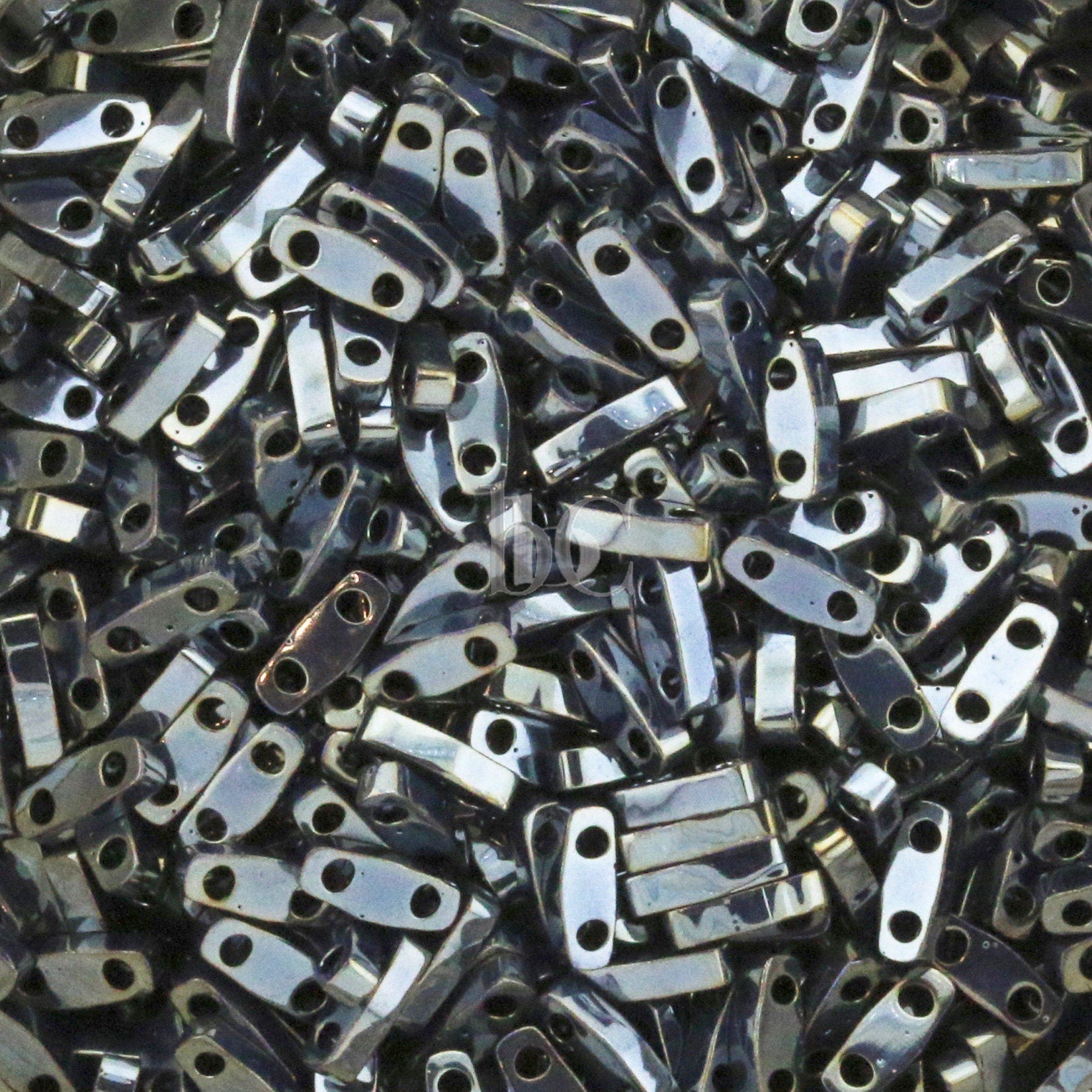 5g MIYUKI - 1/4 Tila Beads - METALLIC Lt GUNMETAL - # 464 - size 5x1.2x1.9mm - 2 hole - Quarter Tila