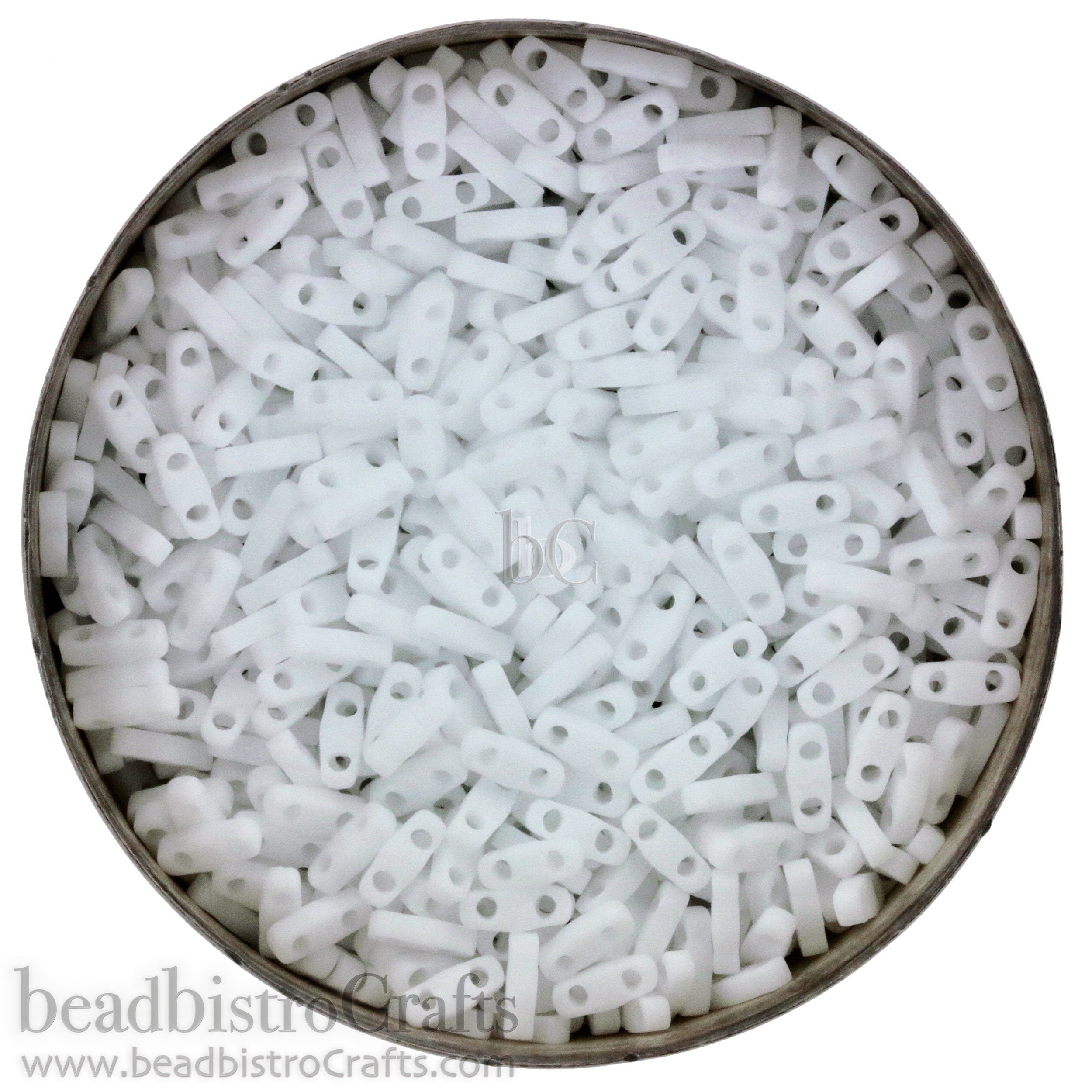10g MIYUKI - 1/4 Tila Beads - MATTE Opaque White - # 402F - size 5x1.2x1.9mm - 2 hole - Quarter Tila