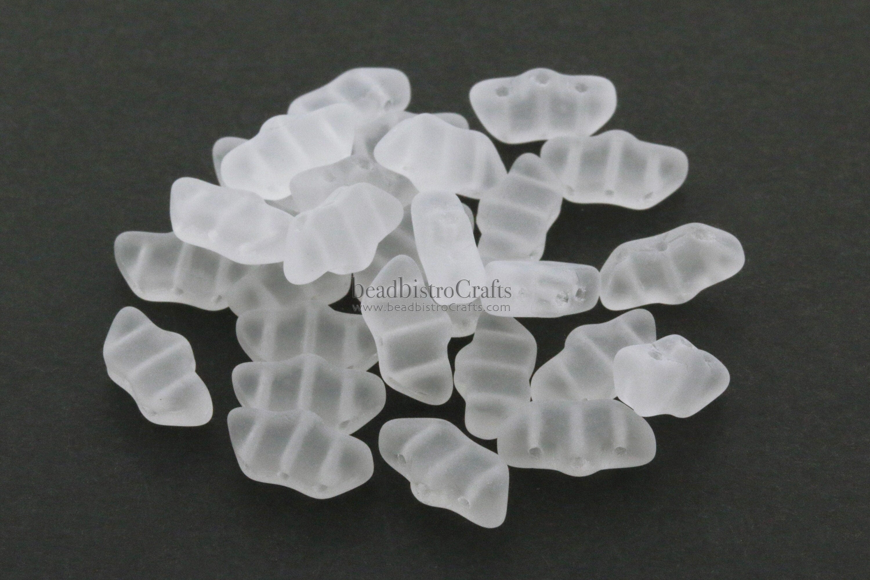 20pcs Czech DELOS® Par Puca® beads - 3 hole beads - Crystal MATTE - 6x11mm