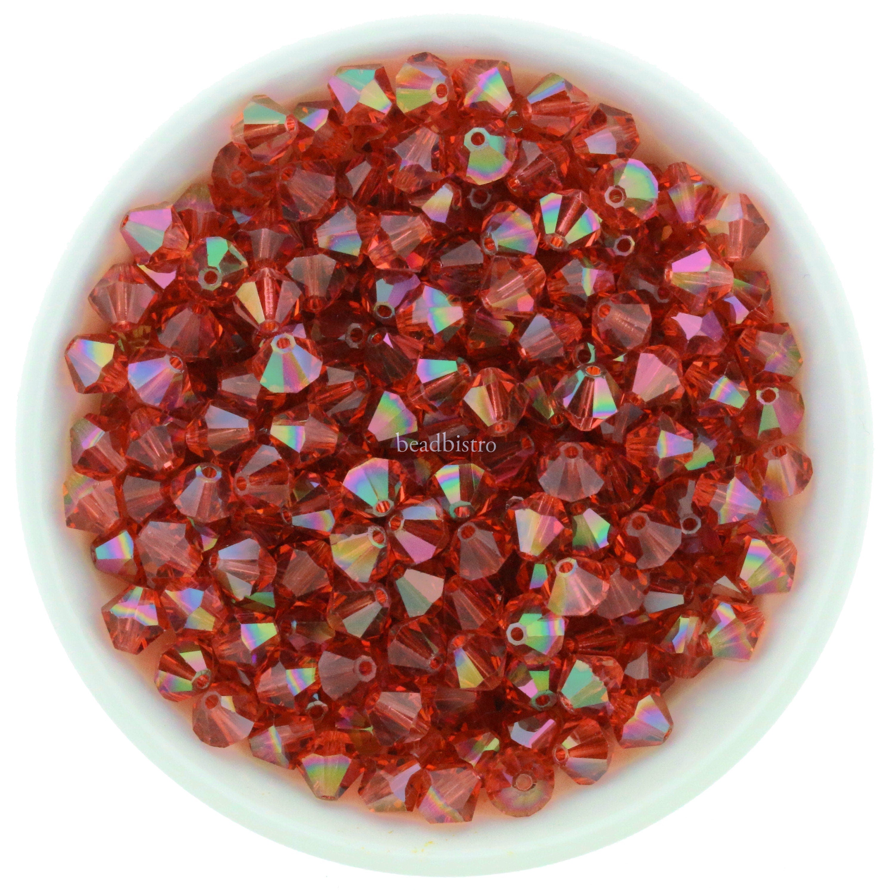 Preciosa Bicones Padparadscha Purple Haze 3mm, 4mm, 6mm Crystal Bicones