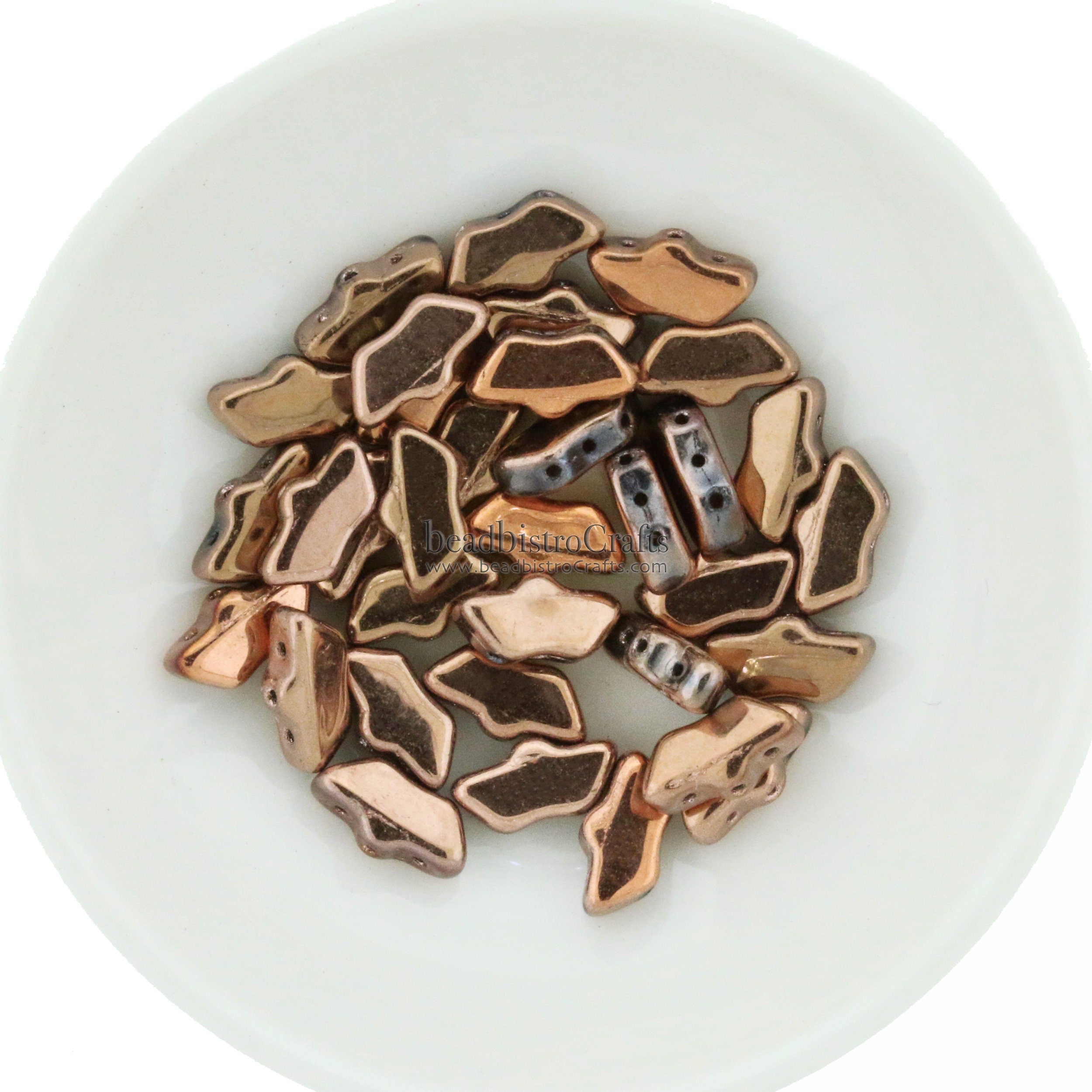 20pcs Czech DELOS® Par Puca® beads - 3 hole beads - Full CAPRI GOLD - 6x11mm