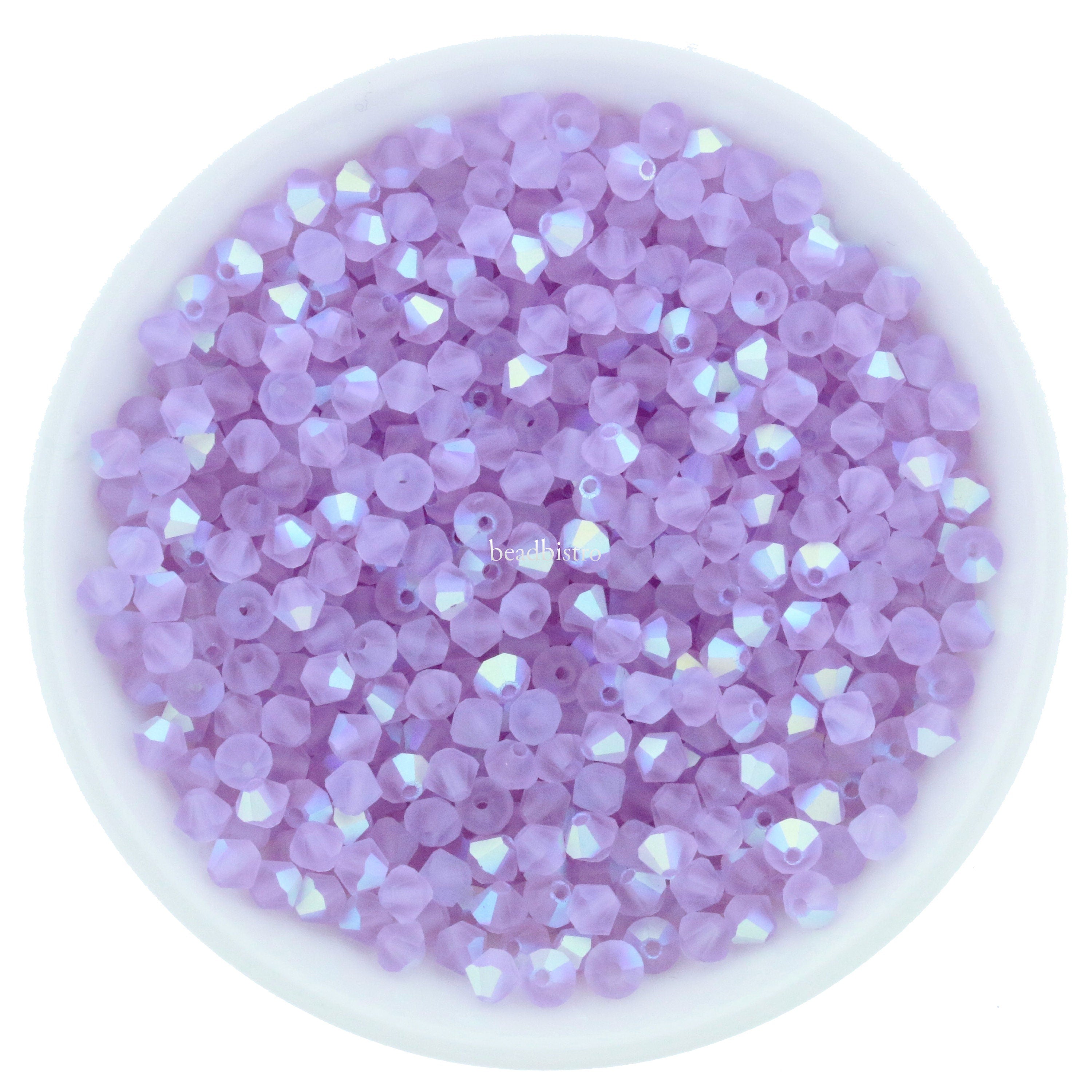 Preciosa Bicones Violet AB Matte 3mm, 4mm, 6mm Crystal Bicones