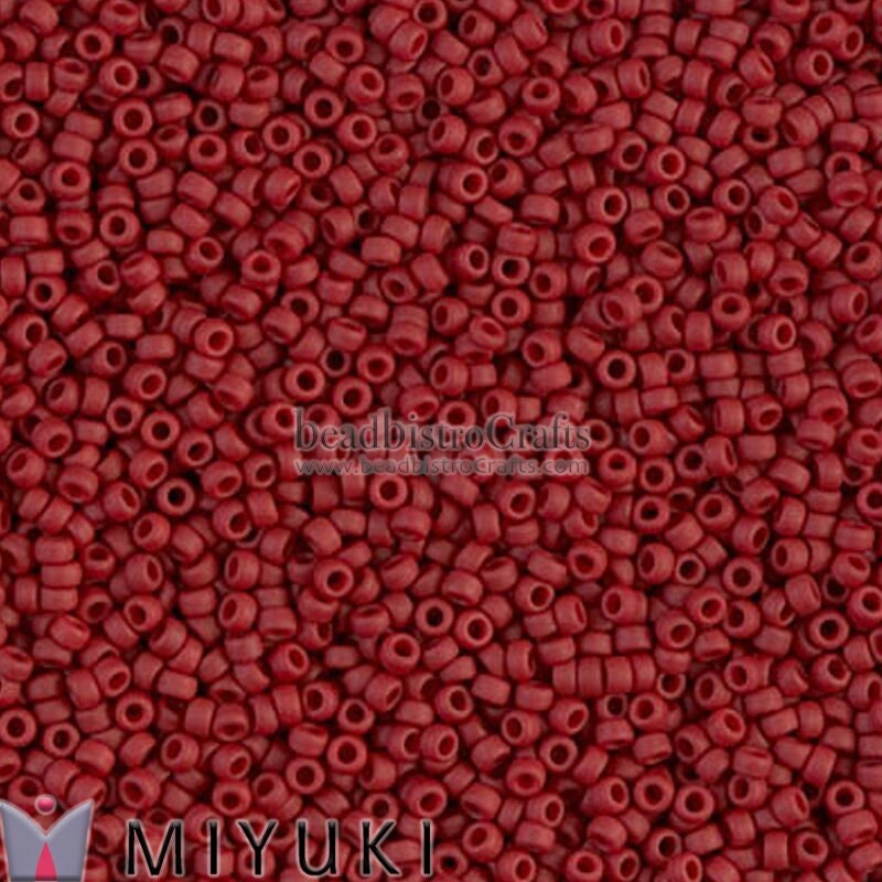 SIZE 15 seed beads - 8.2g Matte Dark MAROON - Miyuki Japanese seed beads - Round # 2040 - 15/0 Rocailles
