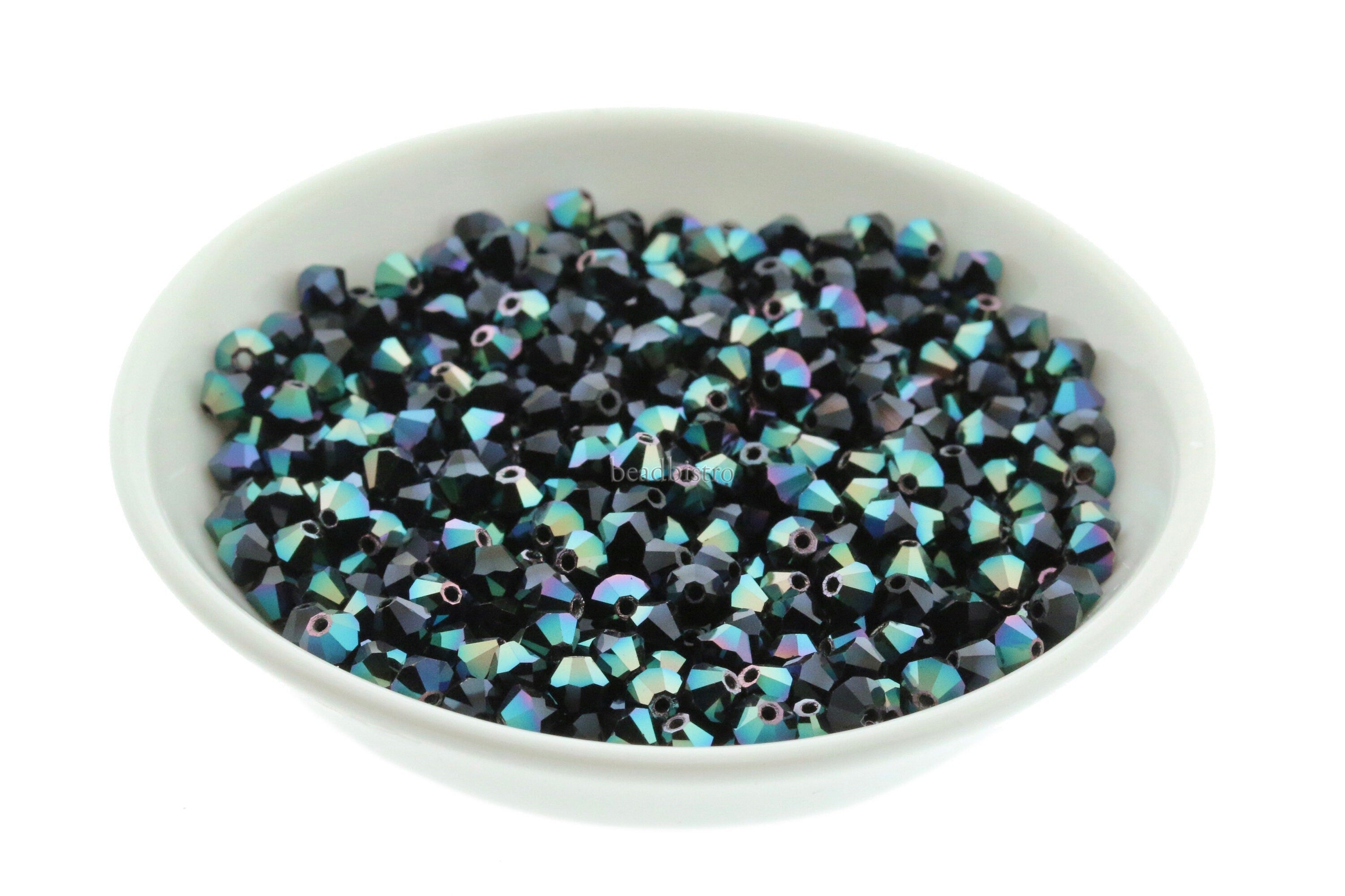 Preciosa Bicones Jet Chili Pepper 3mm, 4mm, 6mm Crystal Bicones