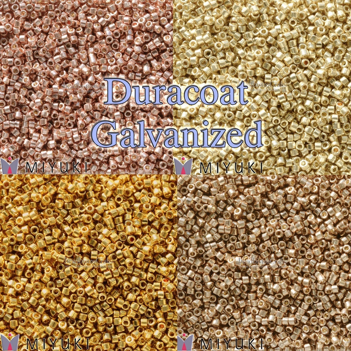 7.2g Miyuki 11/0 DELICA Seed beads - WARM Metallics - DURACOAT Galvanized Colors * size 11 seed beads - #'s: 2503, 2501, 1883, 2504