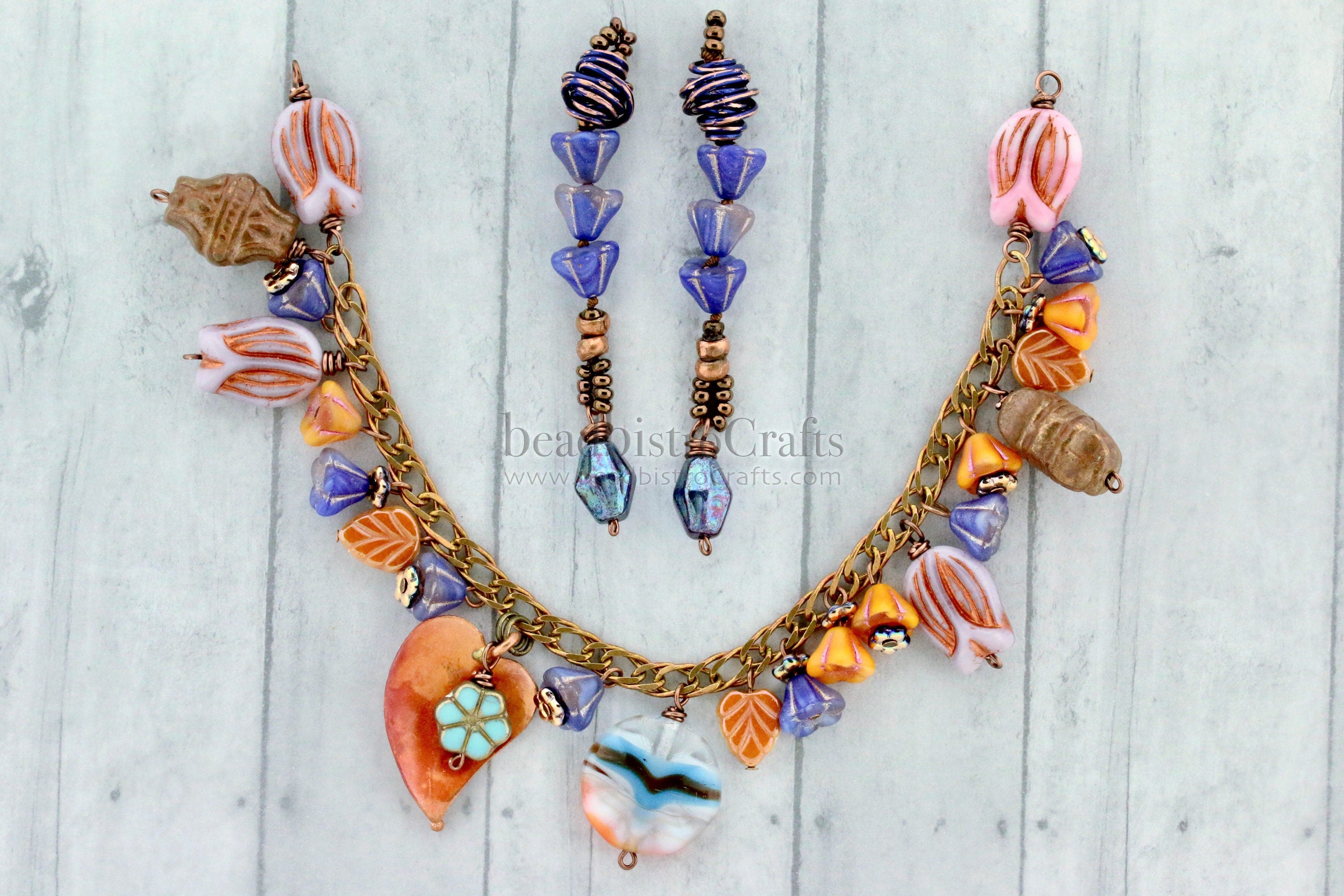 16pcs Leaf beads - Pressed Czech glass Mint Leaves - FULL APRICOT - 10x8mm