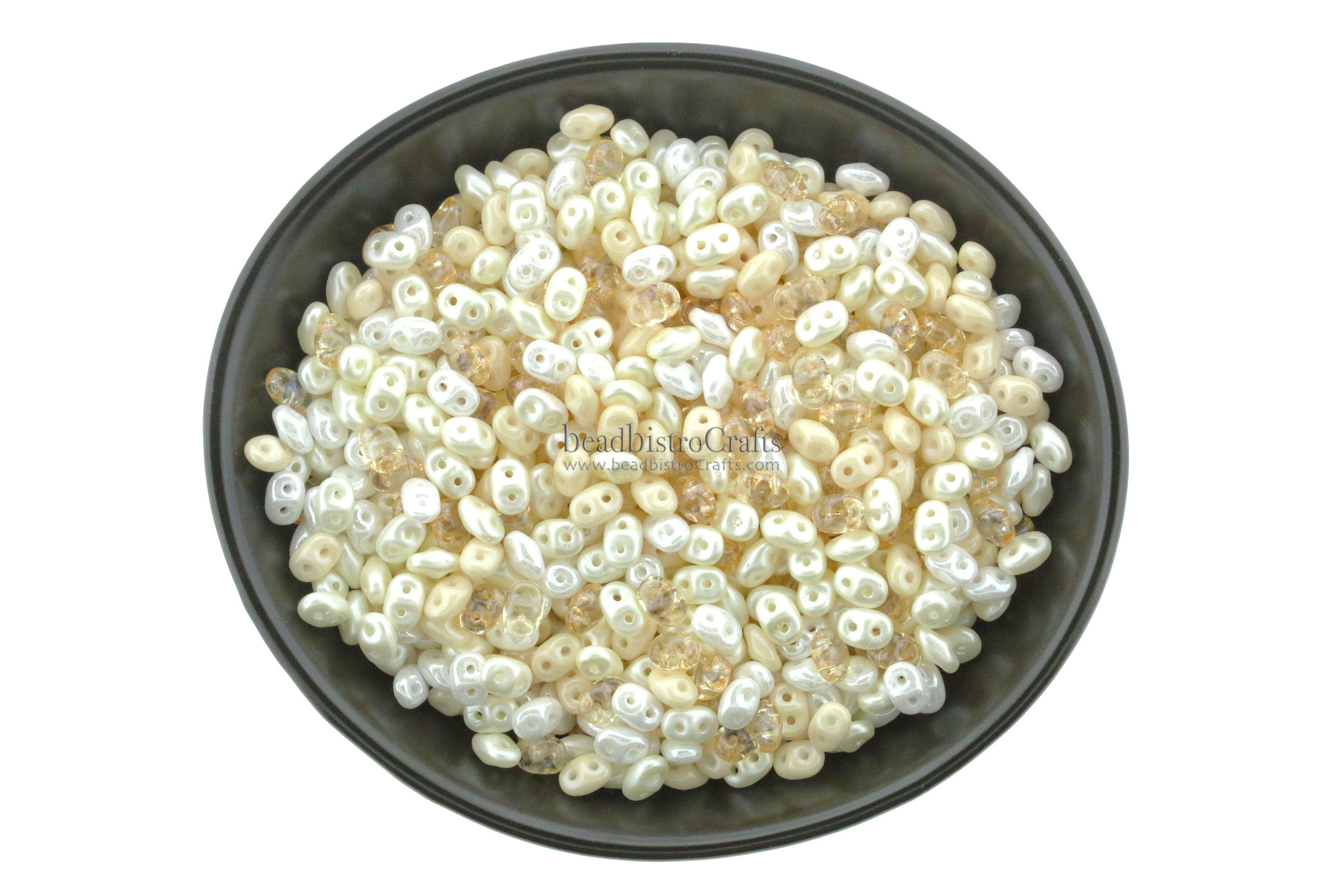 20g Czech SuperDuo 2-hole Beads - PERFECTLY PALE CREAM Mix * / Custom mix 2.5x5mm