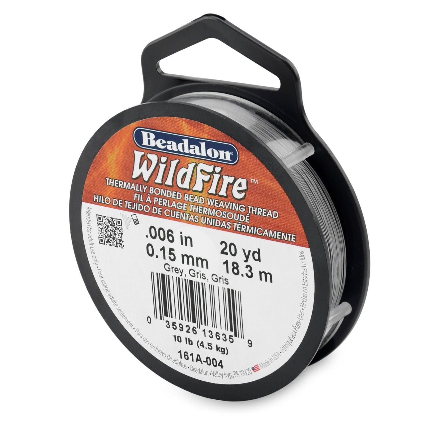 Beadalon® WildFire Beading Thread, Grey .006in (0.15mm) 20 Yard Spool, 10-Pound Test