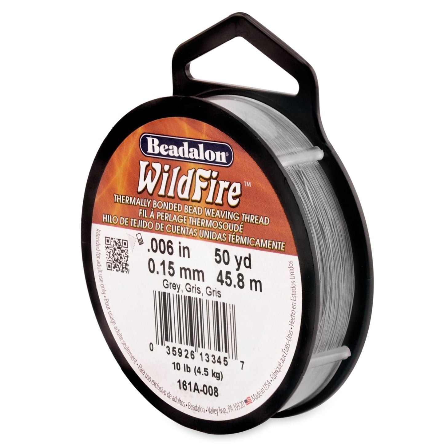 Beadalon® WildFire Beading Thread, Grey .006in (0.15mm) 50 Yard Spool, 10-Pound Test