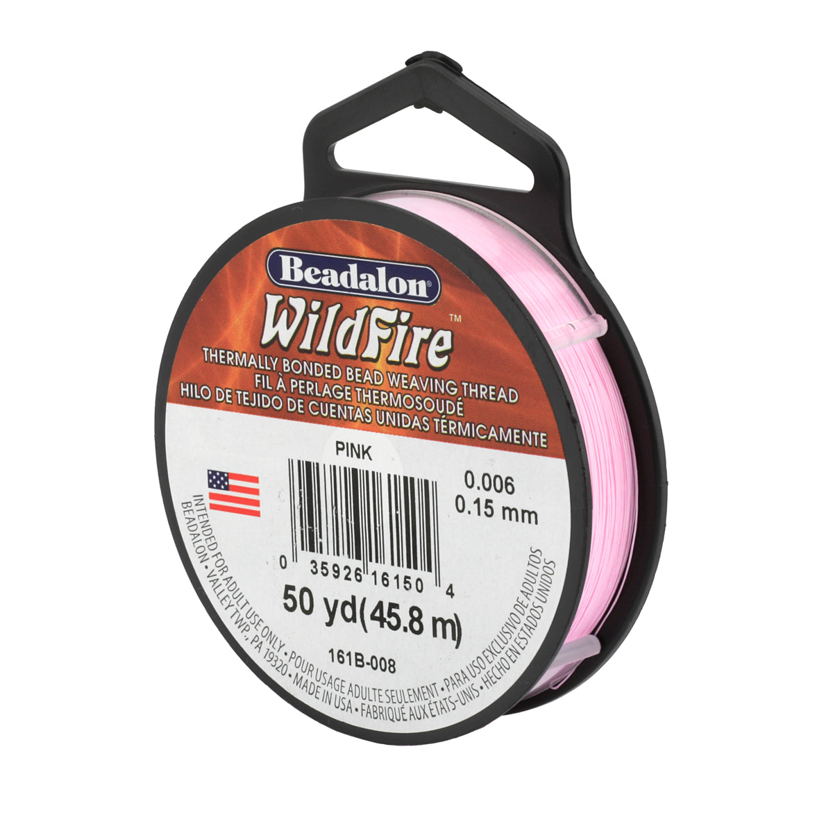 Beadalon® WildFire Beading Thread, Pink .006in (0.15mm) 50 Yard Spool, 10-Pound Test