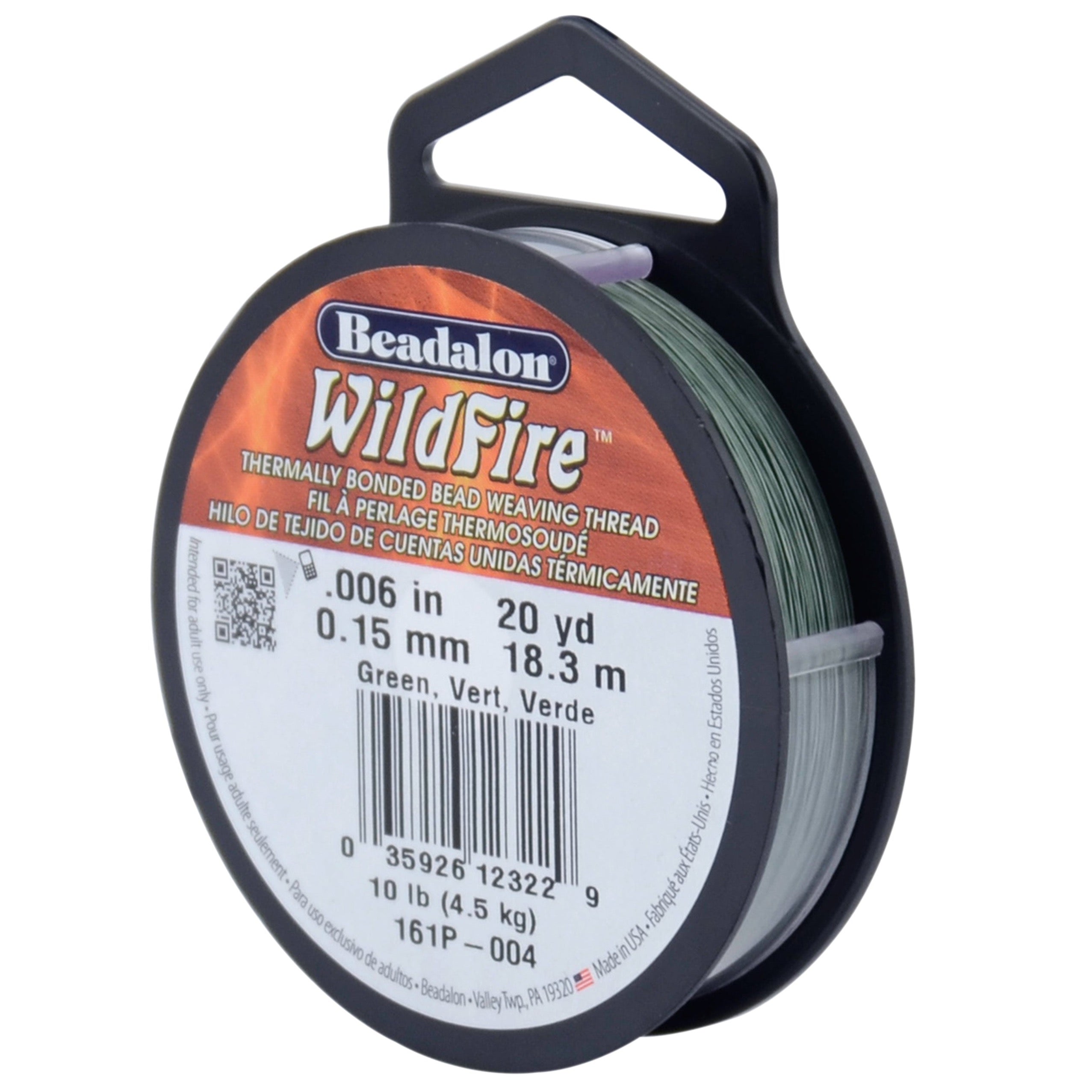 Beadalon® WildFire Beading Thread, Green .006in (0.15mm) 20 Yard Spool, 10-Pound Test