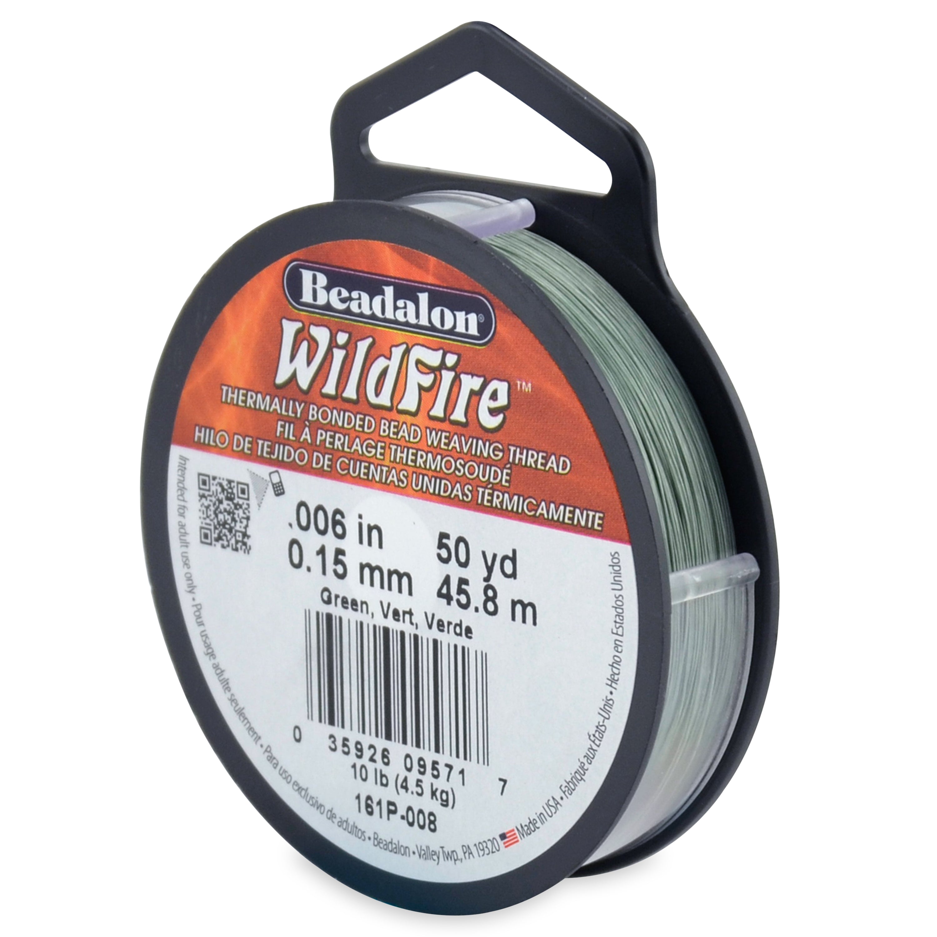 Beadalon® WildFire Beading Thread, Green .006in (0.15mm) 50 Yard Spool, 10-Pound Test