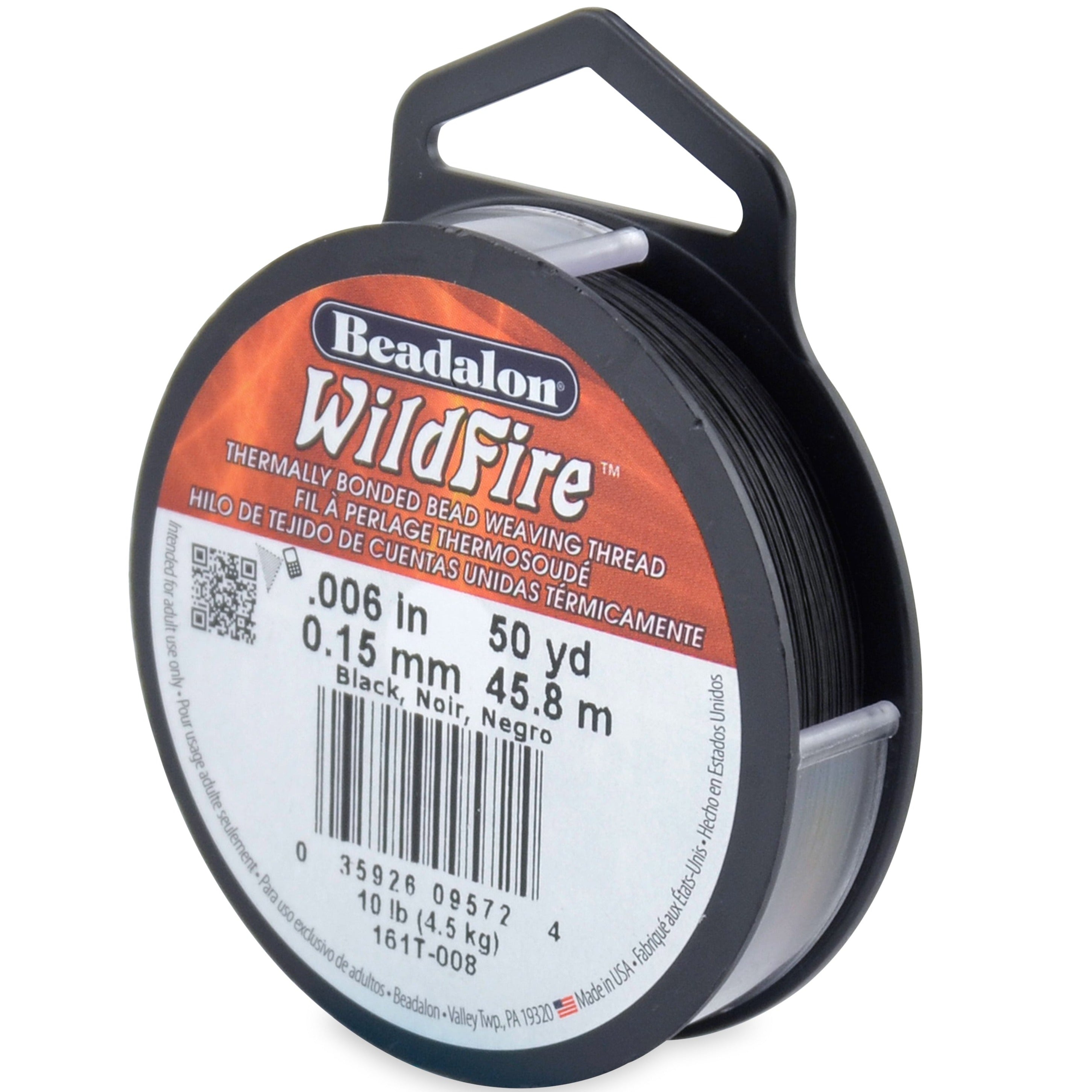 Beadalon® WildFire Beading Thread, Black .006in (0.15mm) 50 Yard Spool, 10-Pound Test