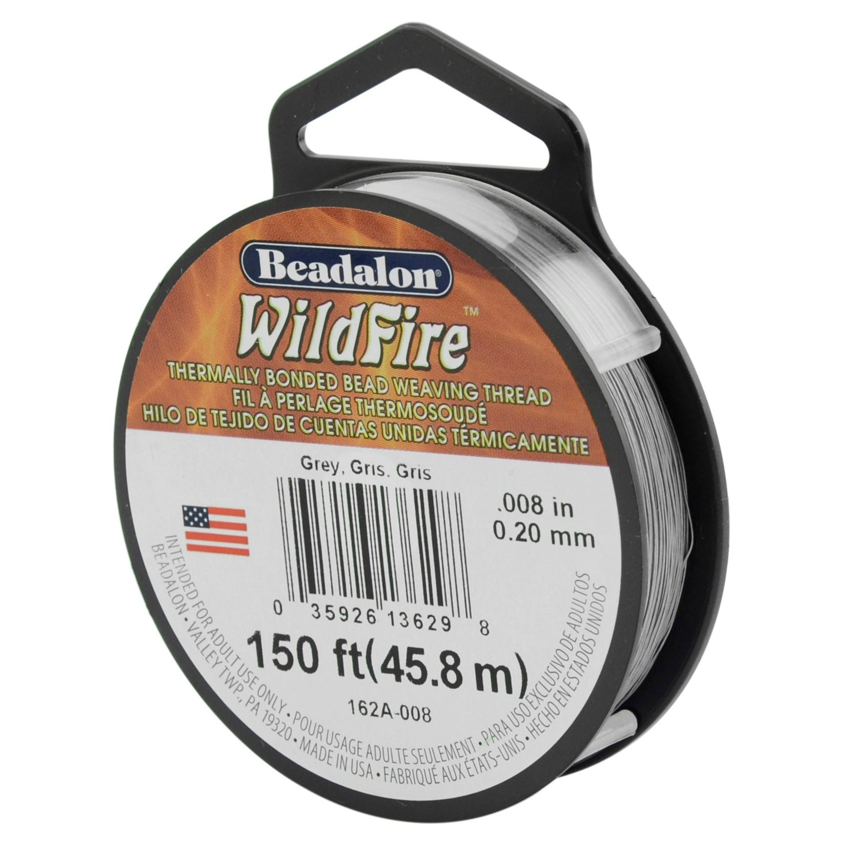 Beadalon® WildFire Beading Thread, Grey .008in (0.20mm) 50 Yard Spool, 15-Pound Test