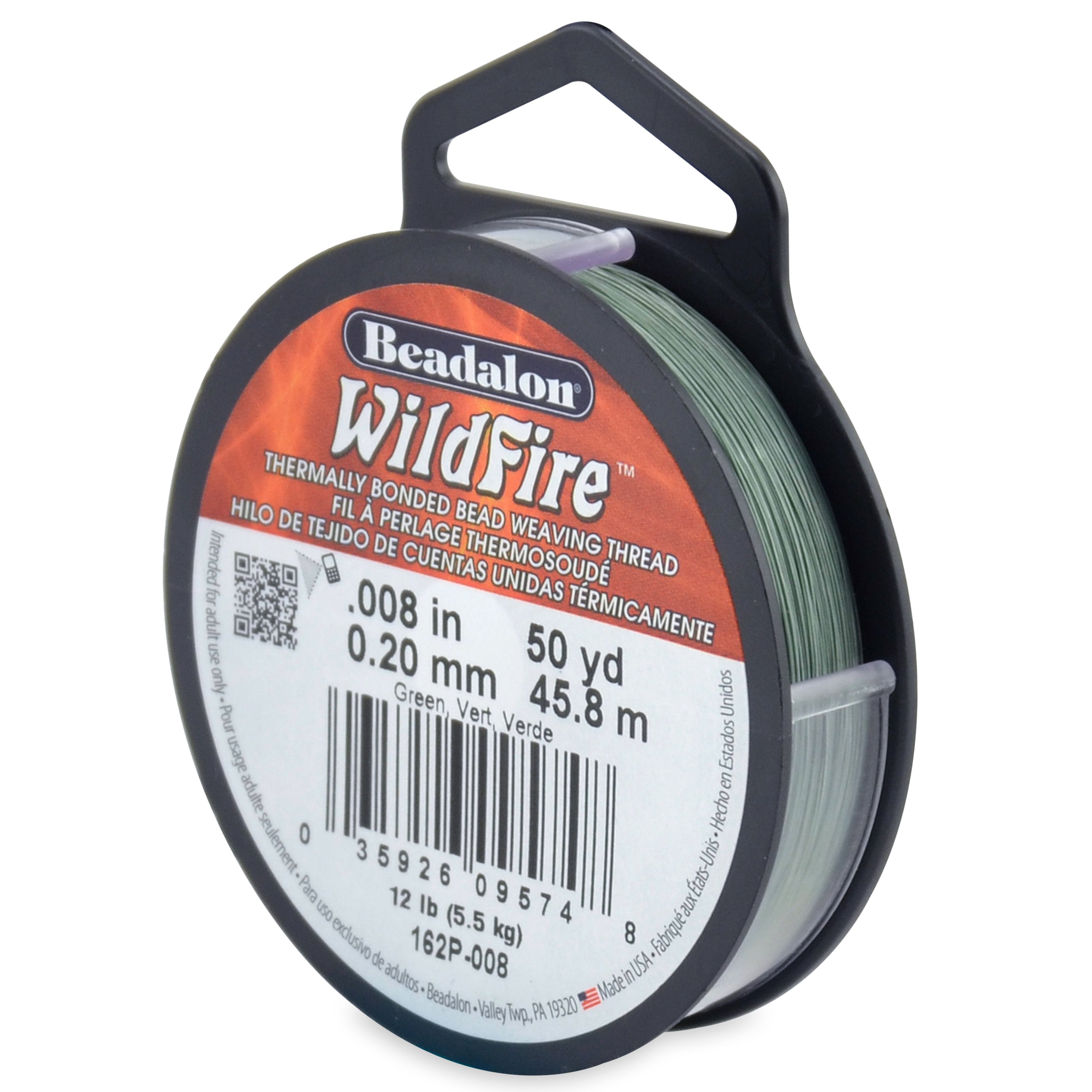 Beadalon® WildFire Beading Thread, Green .008in (0.20mm) 50 Yard Spool, 15-Pound Test