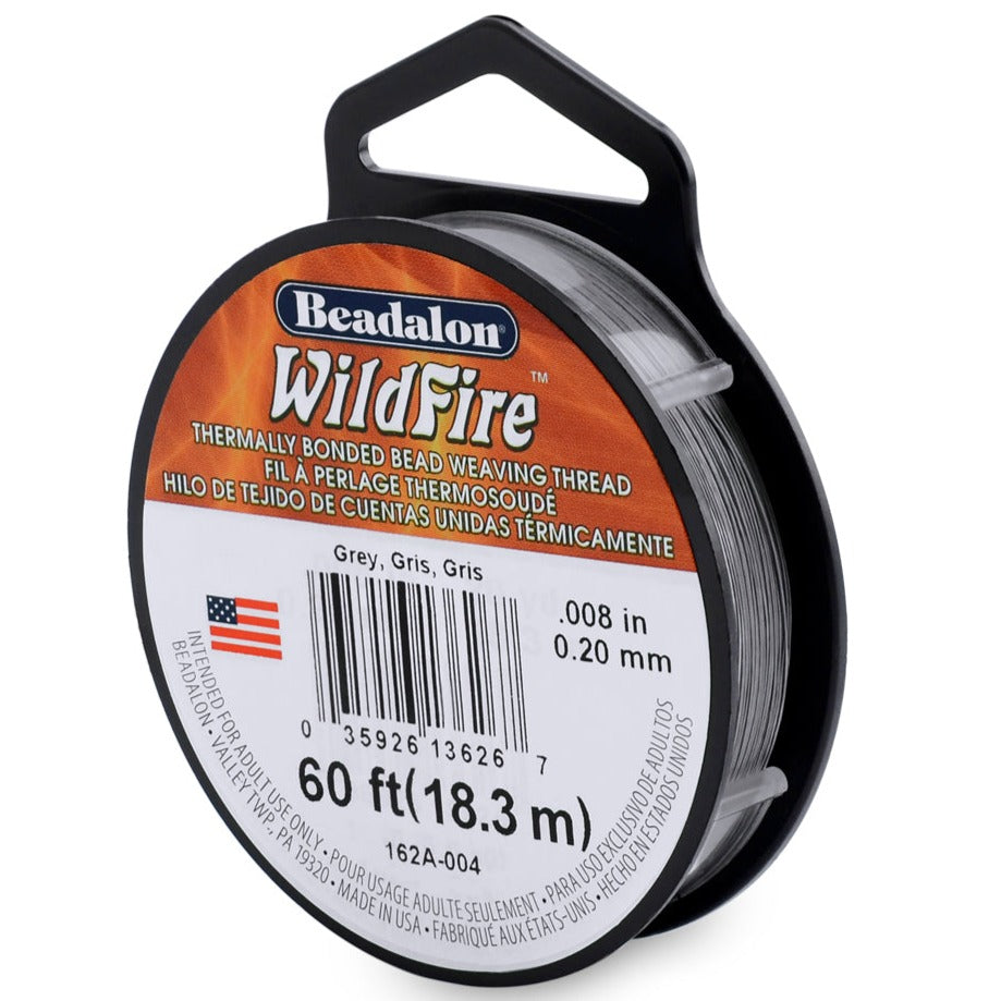 Beadalon® WildFire Beading Thread, Grey .008in (0.20mm) 20 Yard Spool, 15-Pound Test