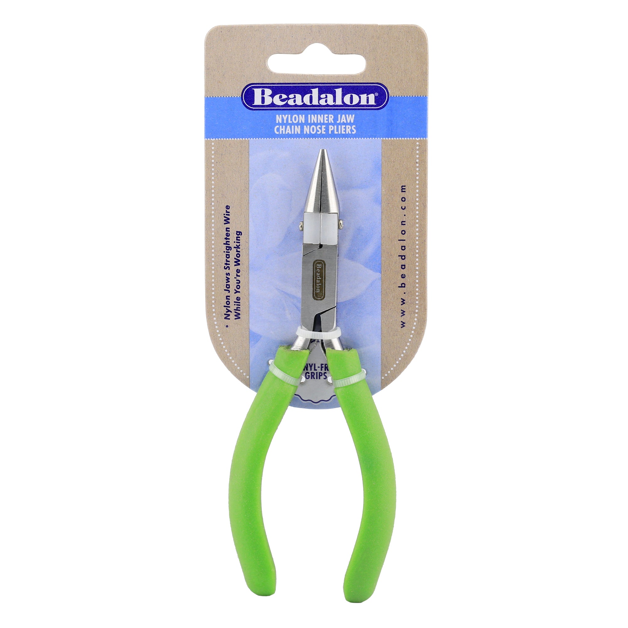 Beadalon Chain Nose Pliers, Nylon Inner Jaw for Straightening, Forming, and Flattening Wire