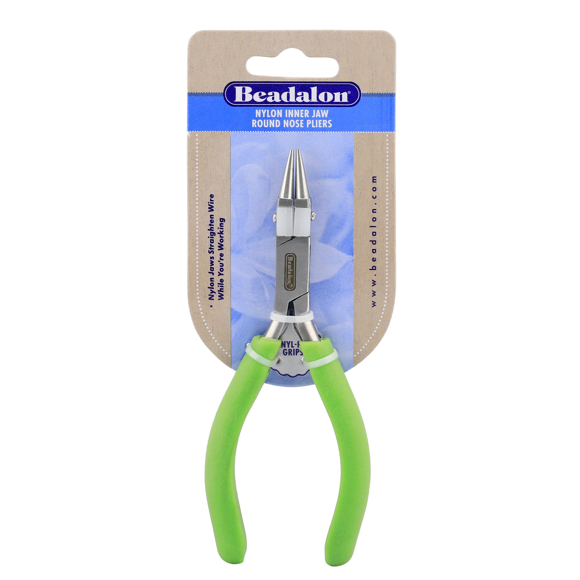 Beadalon Round Nose Pliers, Nylon Inner Jaw for Straightening, Forming, and Flattening Wire