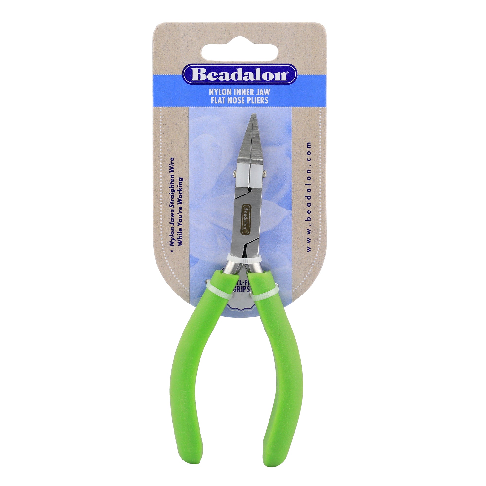 Beadalon Flat Nose Pliers, Nylon Inner Jaw for Straightening, Forming, and Flattening Wire