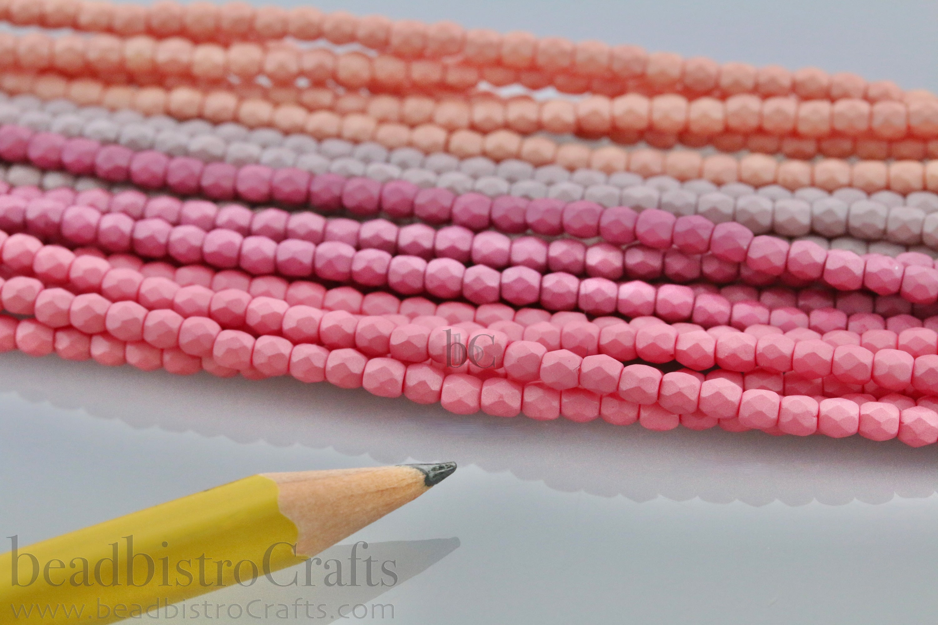 Matte Saturated Colors, 3mm Round Fire Polish Beads (50pcs)