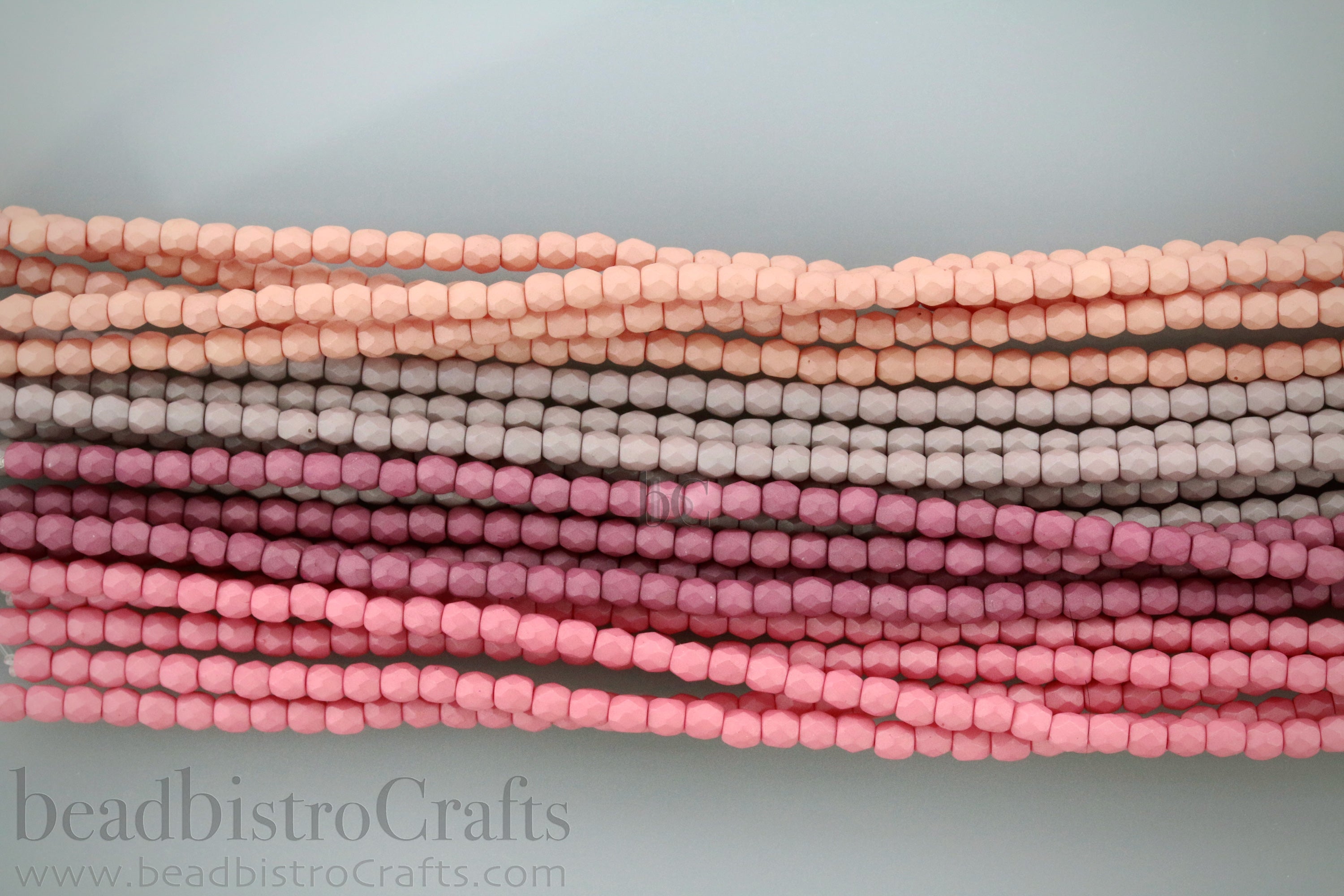 Matte Saturated Colors, 3mm Round Fire Polish Beads (50pcs)