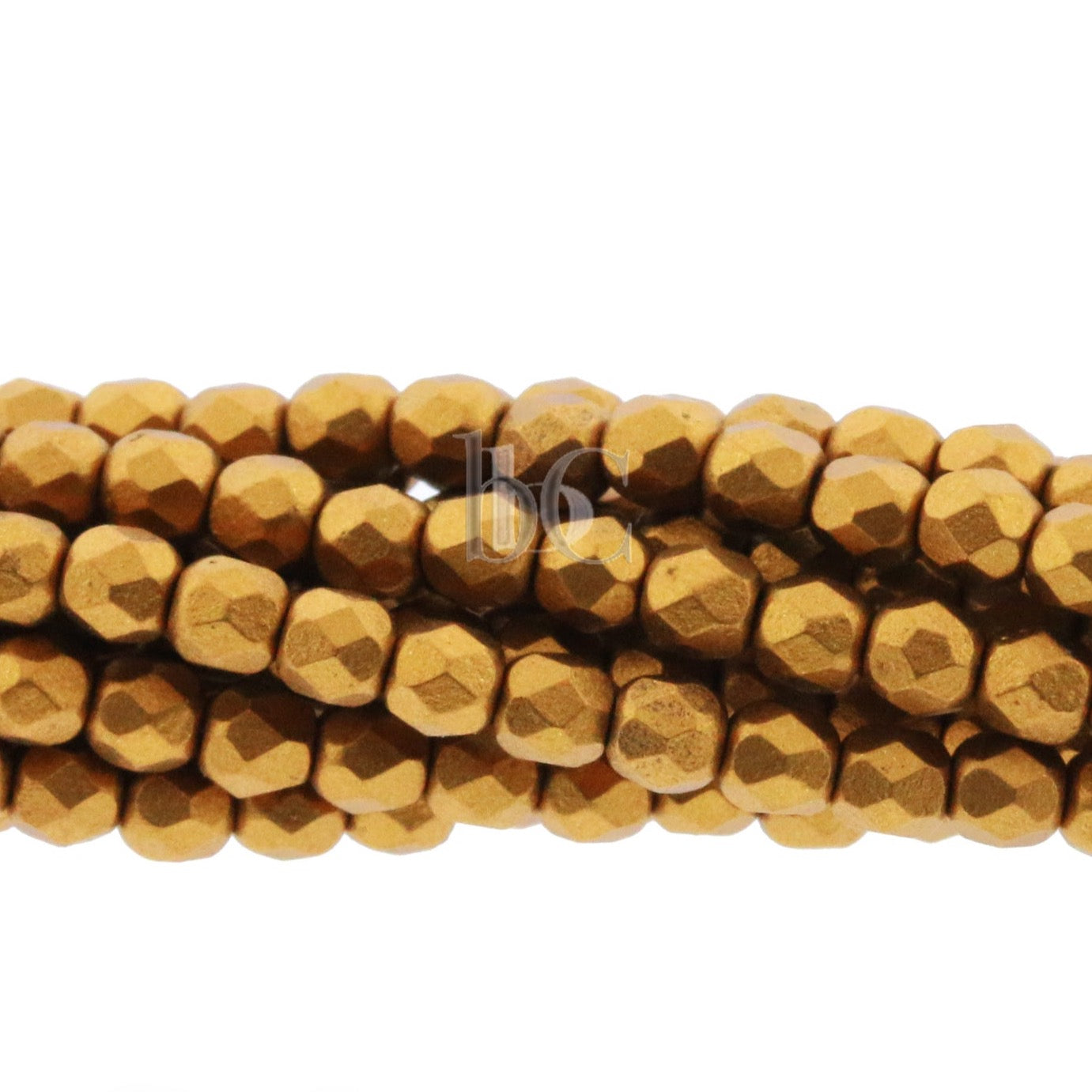 Matte Metallic Brass, 3mm Round Fire Polish Beads (50pcs)