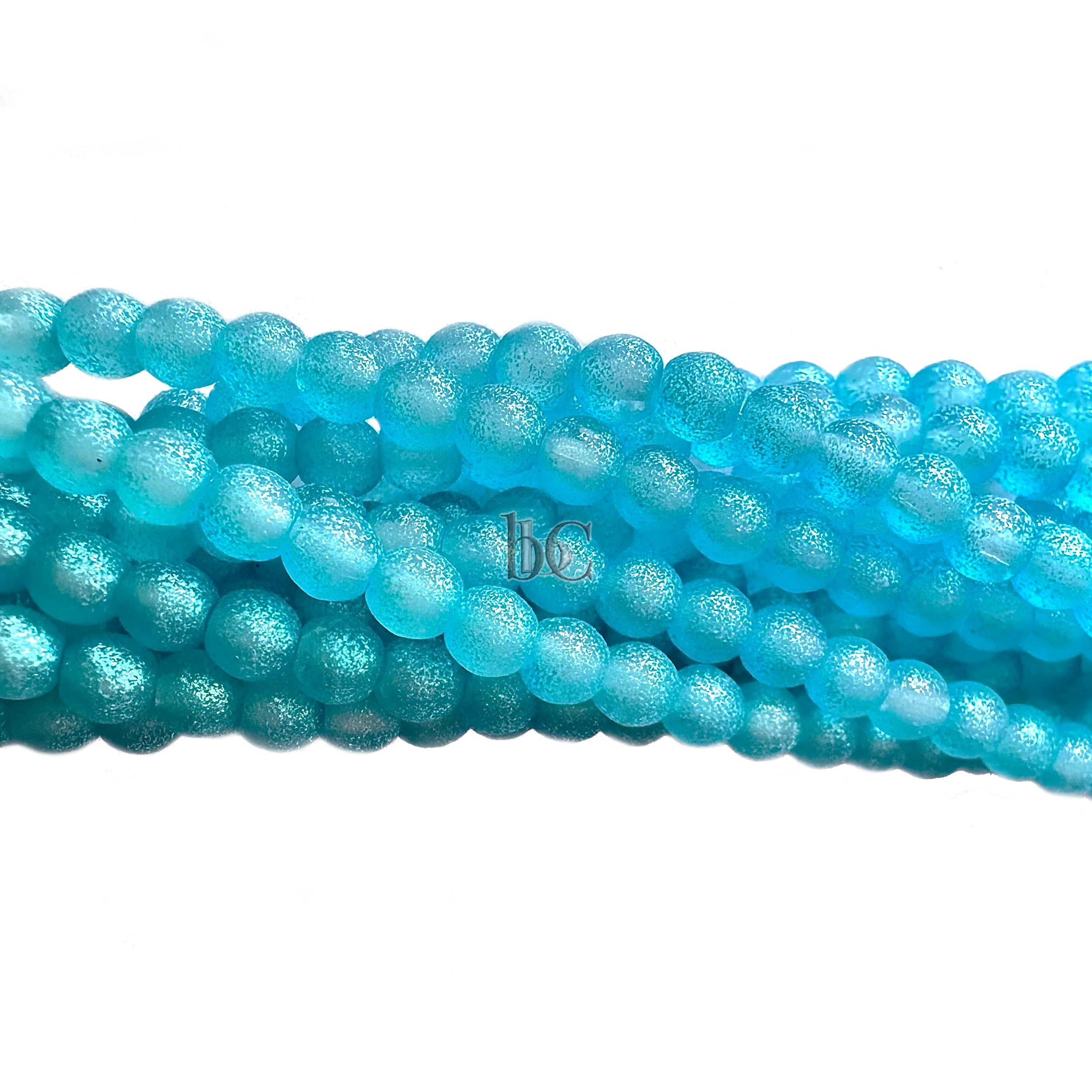 4mm Czech Glass Round Druk Bead Crystal Rough Matte Aqua Shimmer (50pcs)