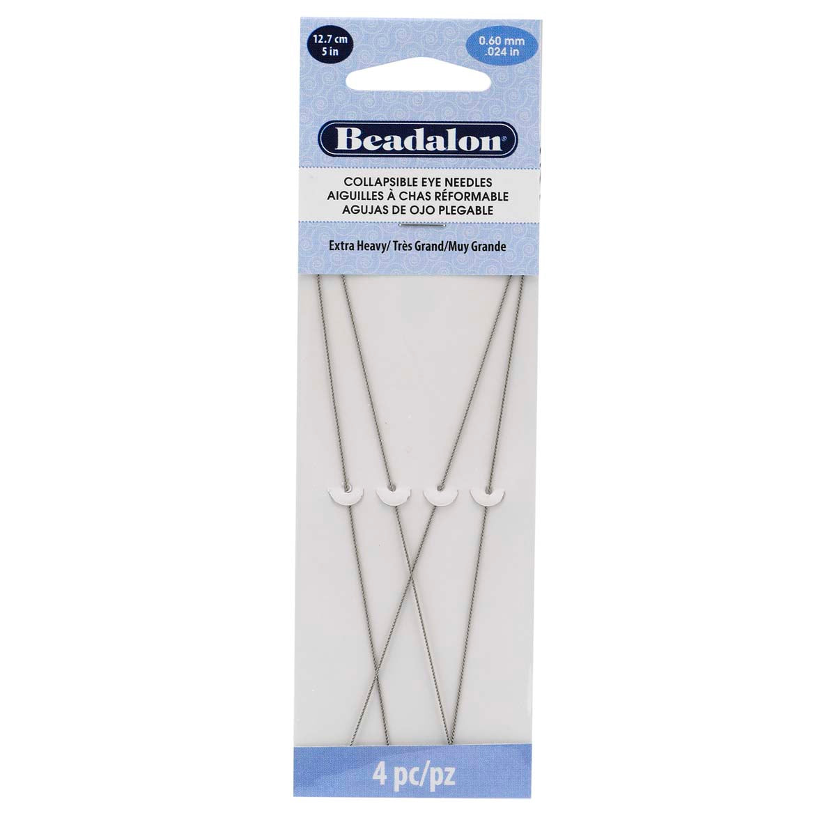 Beadalon Extra Heavy 5in Collapsible Eye Beading Needles - 4 Needles