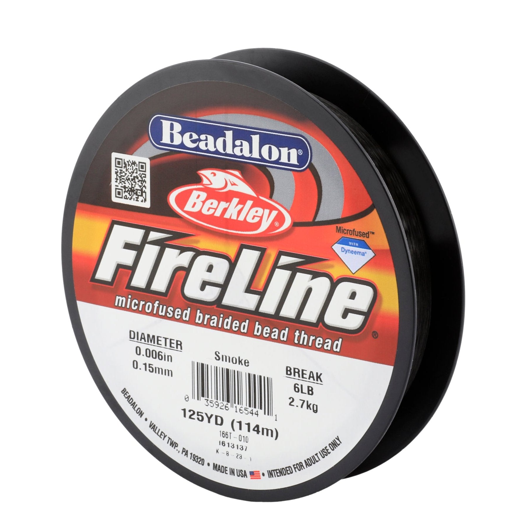 Fireline 6lb Smoke Beading Thread - 125 Yards