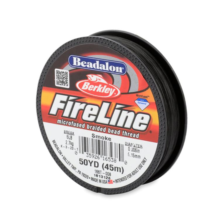 Fireline 6lb Smoke Beading Thread - 50 Yards