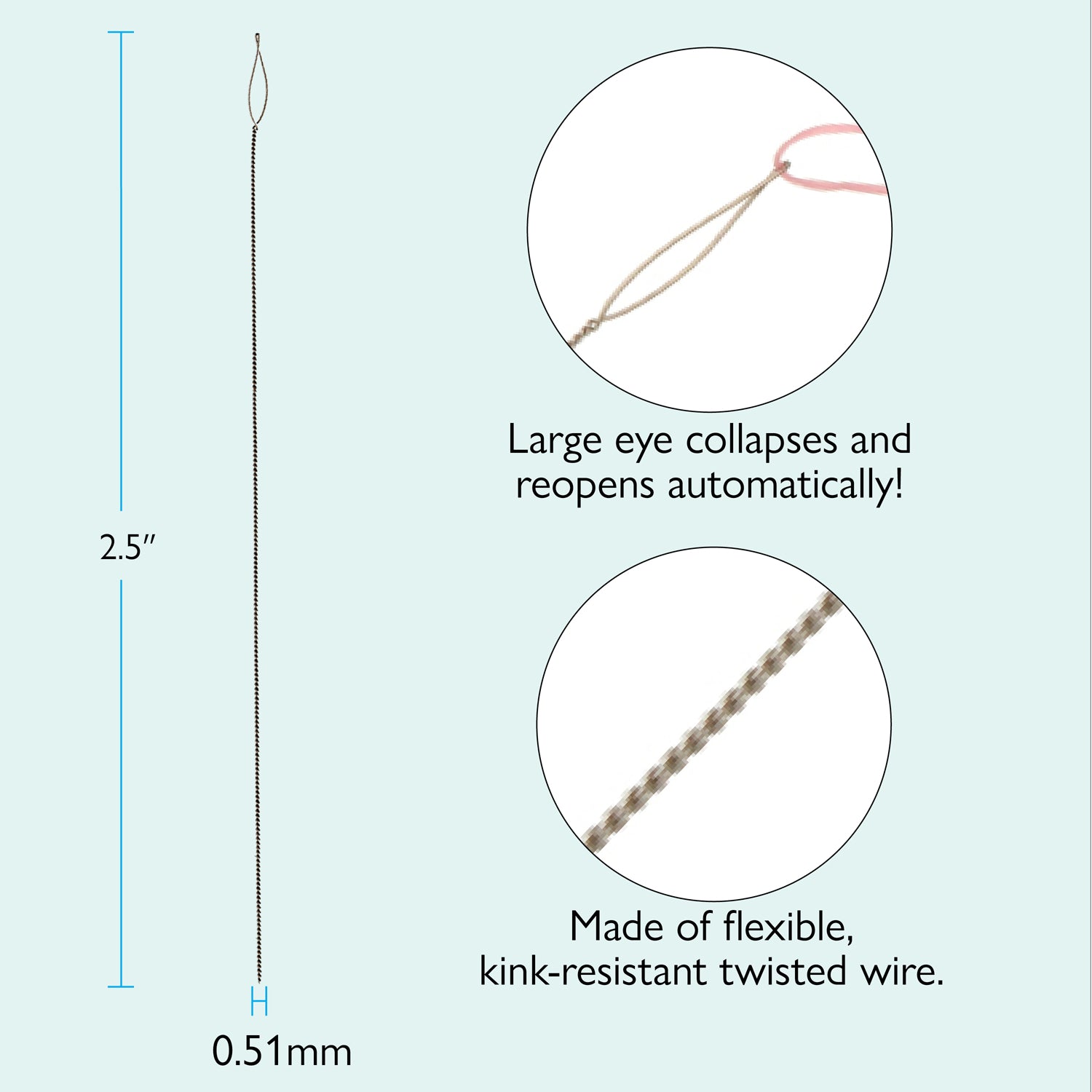 Basic Elements, Fine 2.25in Collapsible Eye Beading Needles - 4 Needles