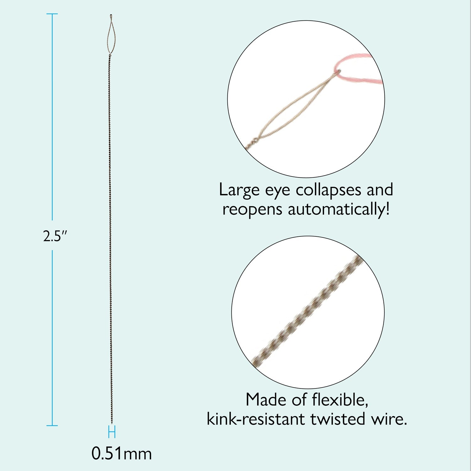 Basic Elements, Medium 2.25in Collapsible Eye Beading Needles - 4 Needles