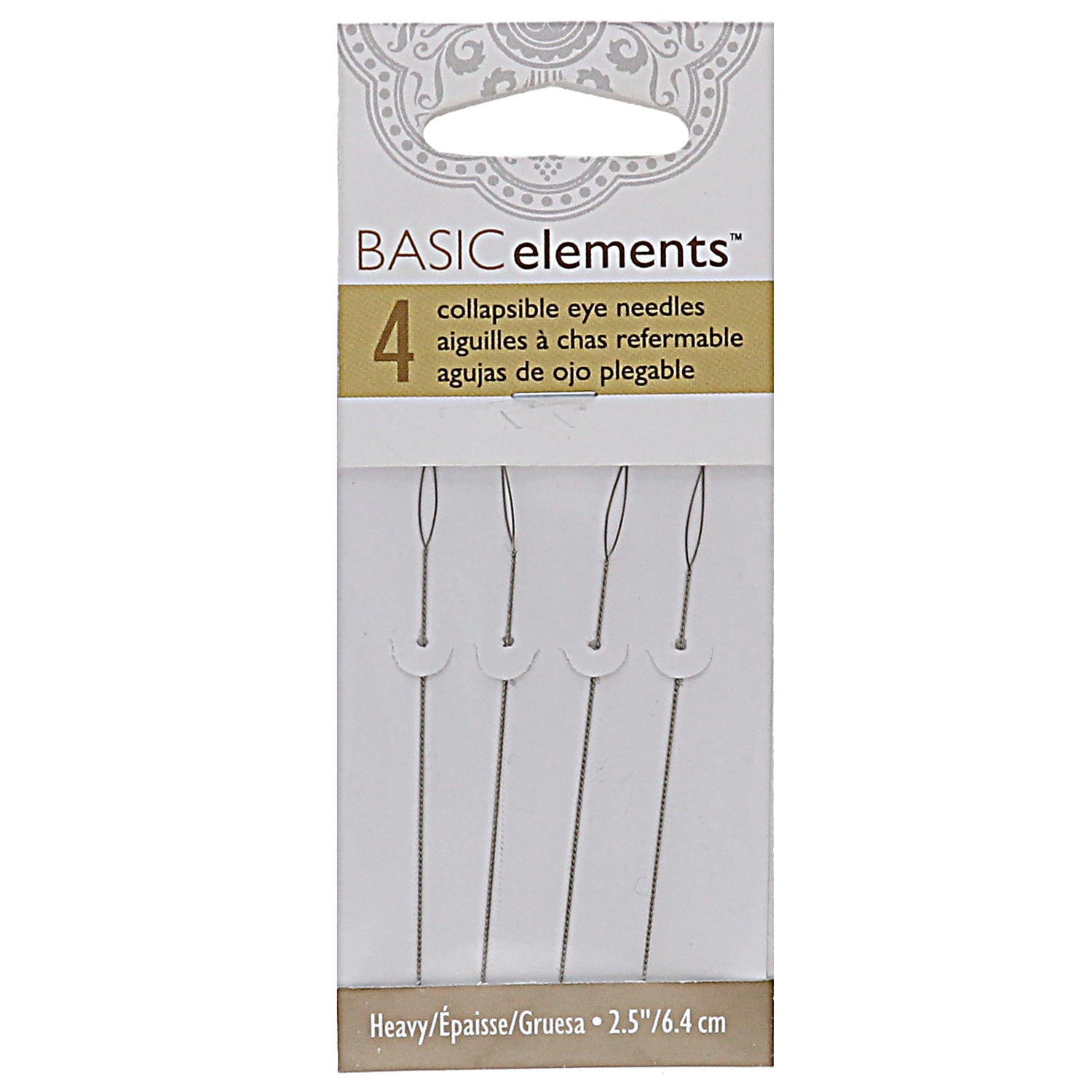 Basic Elements, Heavy 2.25in Collapsible Eye Beading Needles - 4 Needles