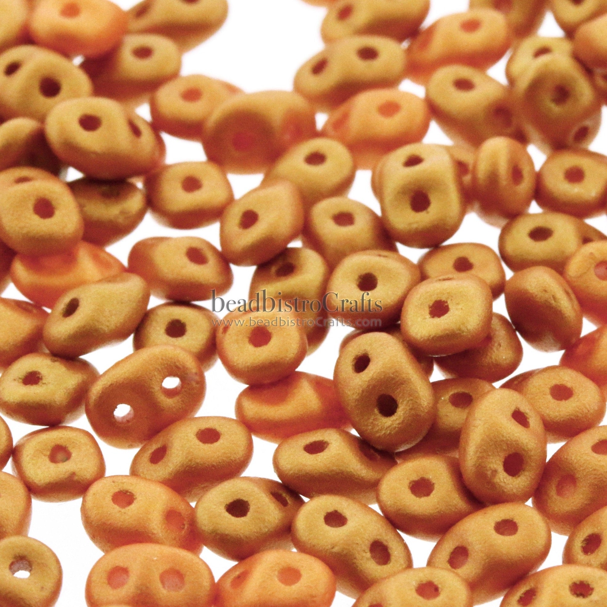 SuperDuo 2.5x5mm Gold Shine Minimum 2-Hole Czech Seed Beads ~ 10g