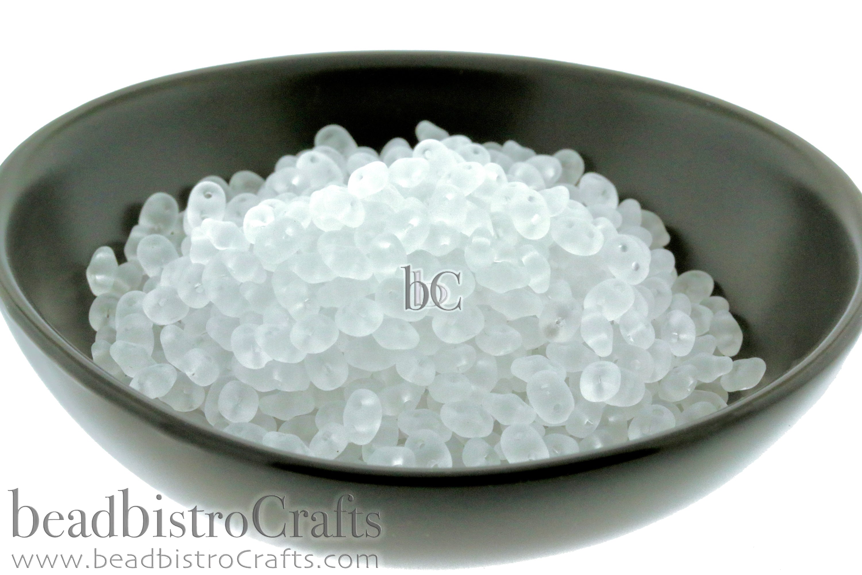 SuperDuo 2.5x5mm Transparent Matte Crystal 2-Hole Czech Seed Beads ~ 20g