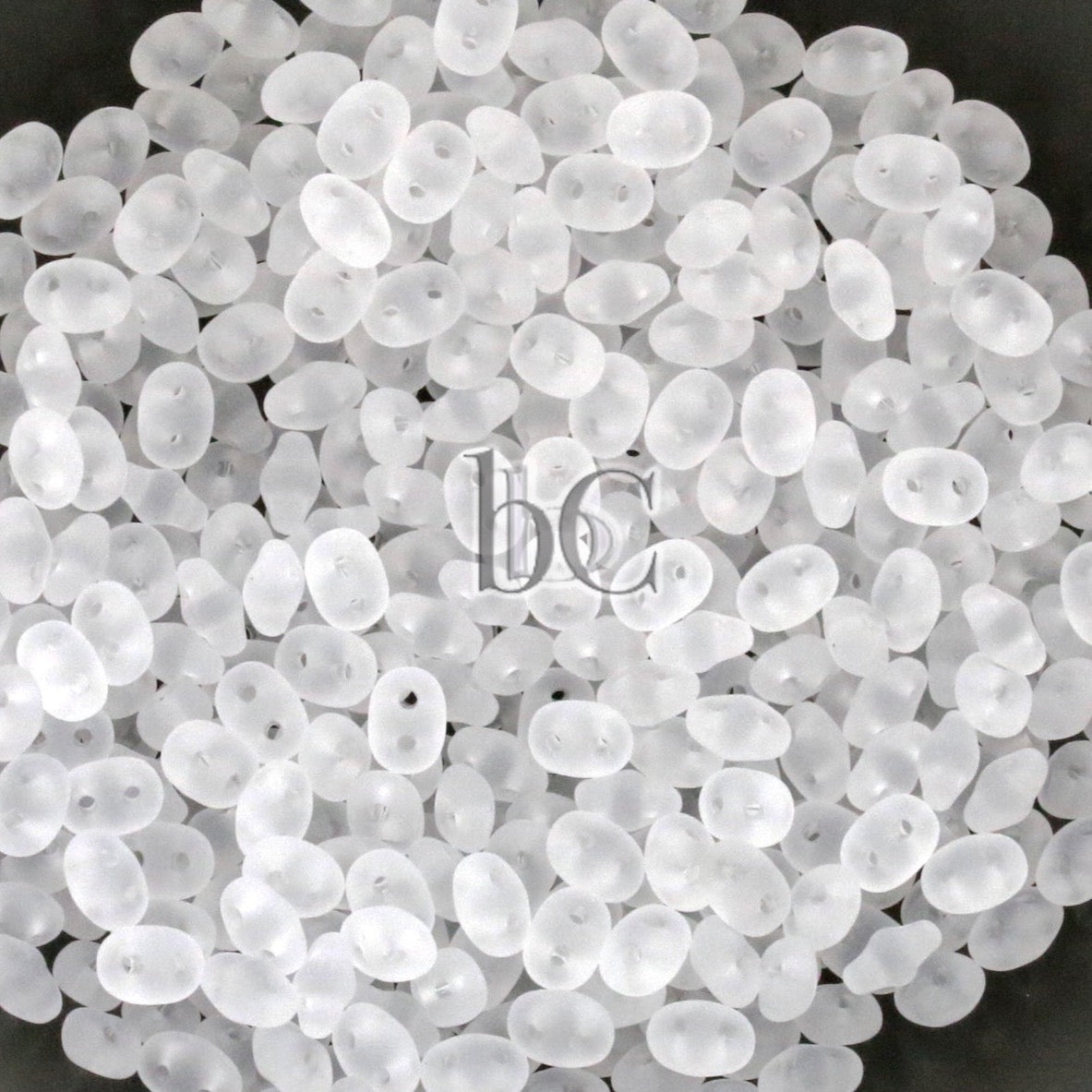 SuperDuo 2.5x5mm Transparent Matte Crystal 2-Hole Czech Seed Beads ~ 20g