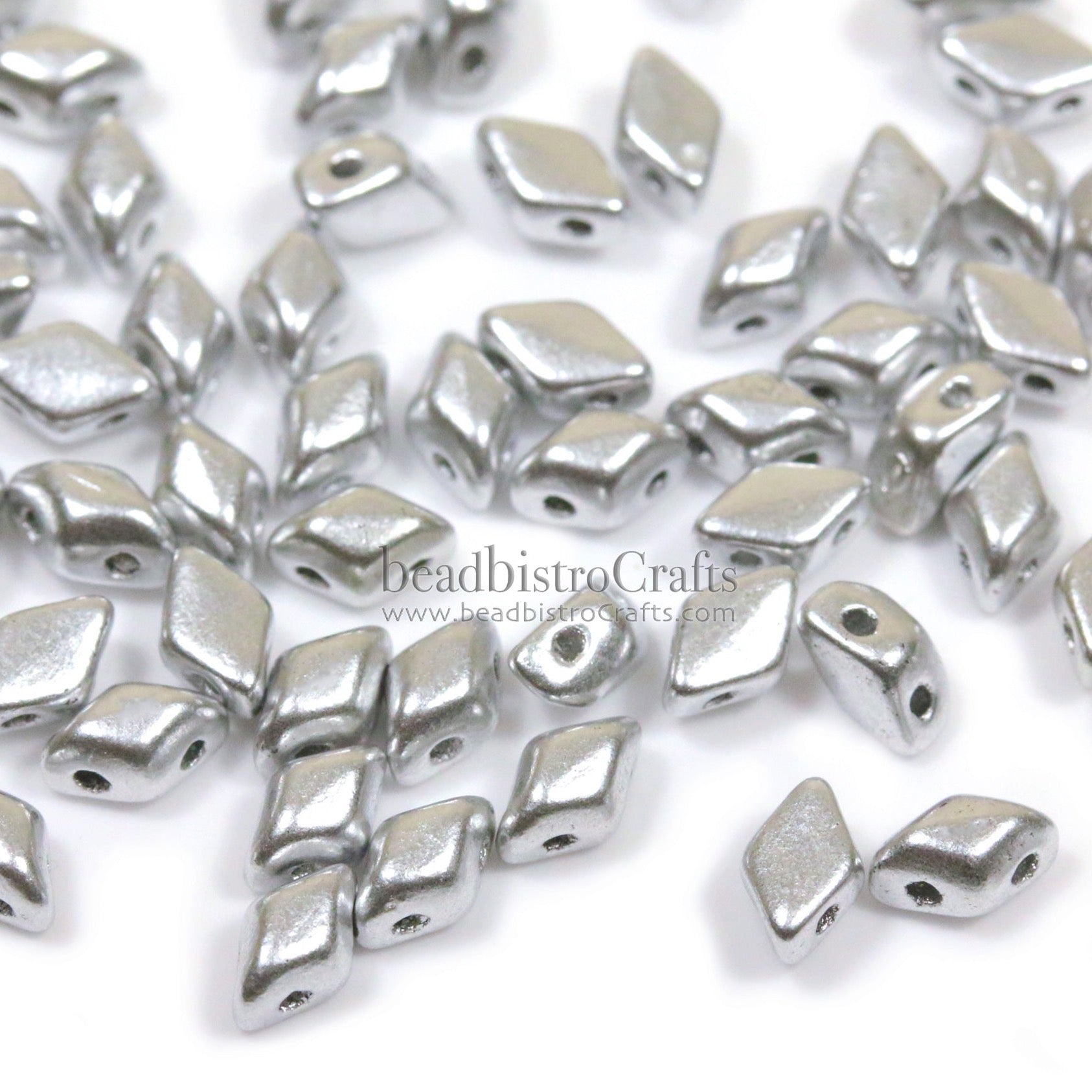 Mini GemDuo Beads 6x4mm Crystal Bronze Aluminum 2-Hole Czech Seed Beads ~ 120pcs