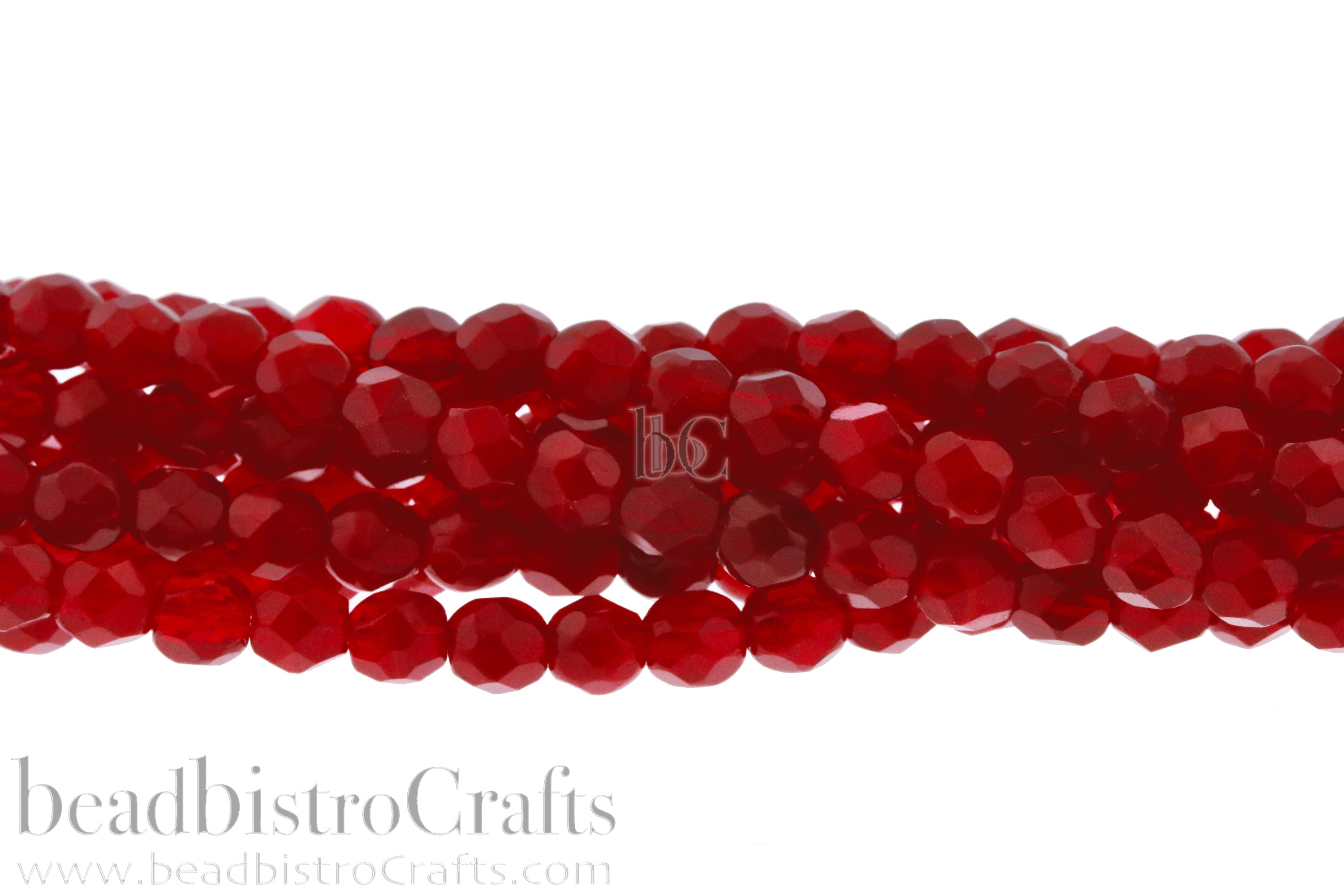 Deep Red Opal Oxblood, 4mm Round Fire Polish Beads (50pcs)