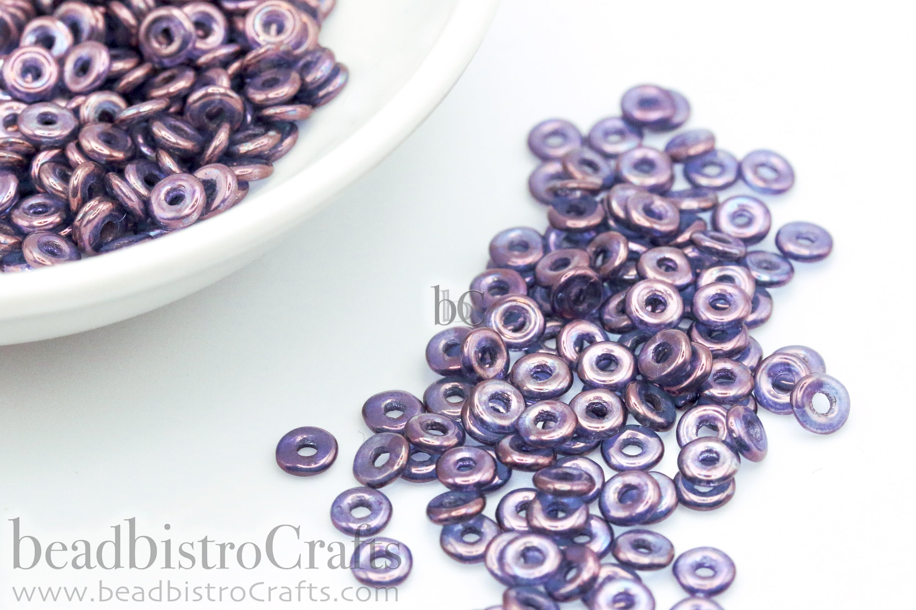 Czech Glass O Ring Beads Crystal NEBULA 1x4mm