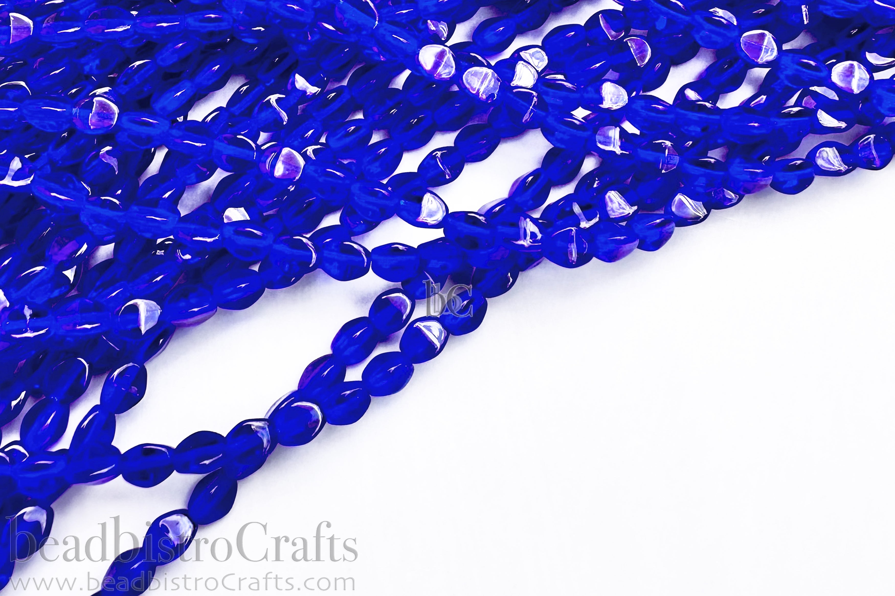 Cobalt Blue, 3x5mm Czech Glass Pinch Beads (42pcs)