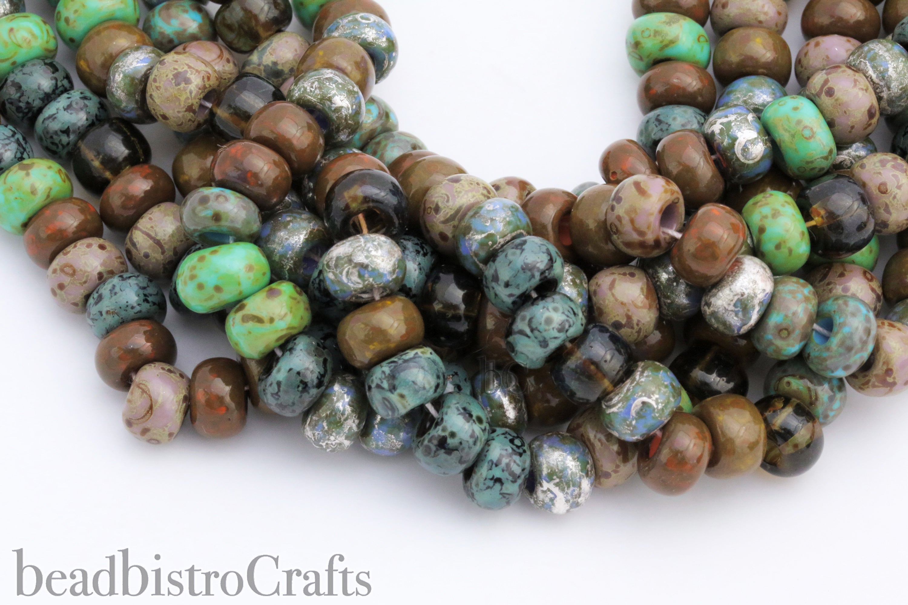 Czech Size 34/0 Beads Aged Interstellar PICASSO MIX Seed Beads ~ 6.8" strand