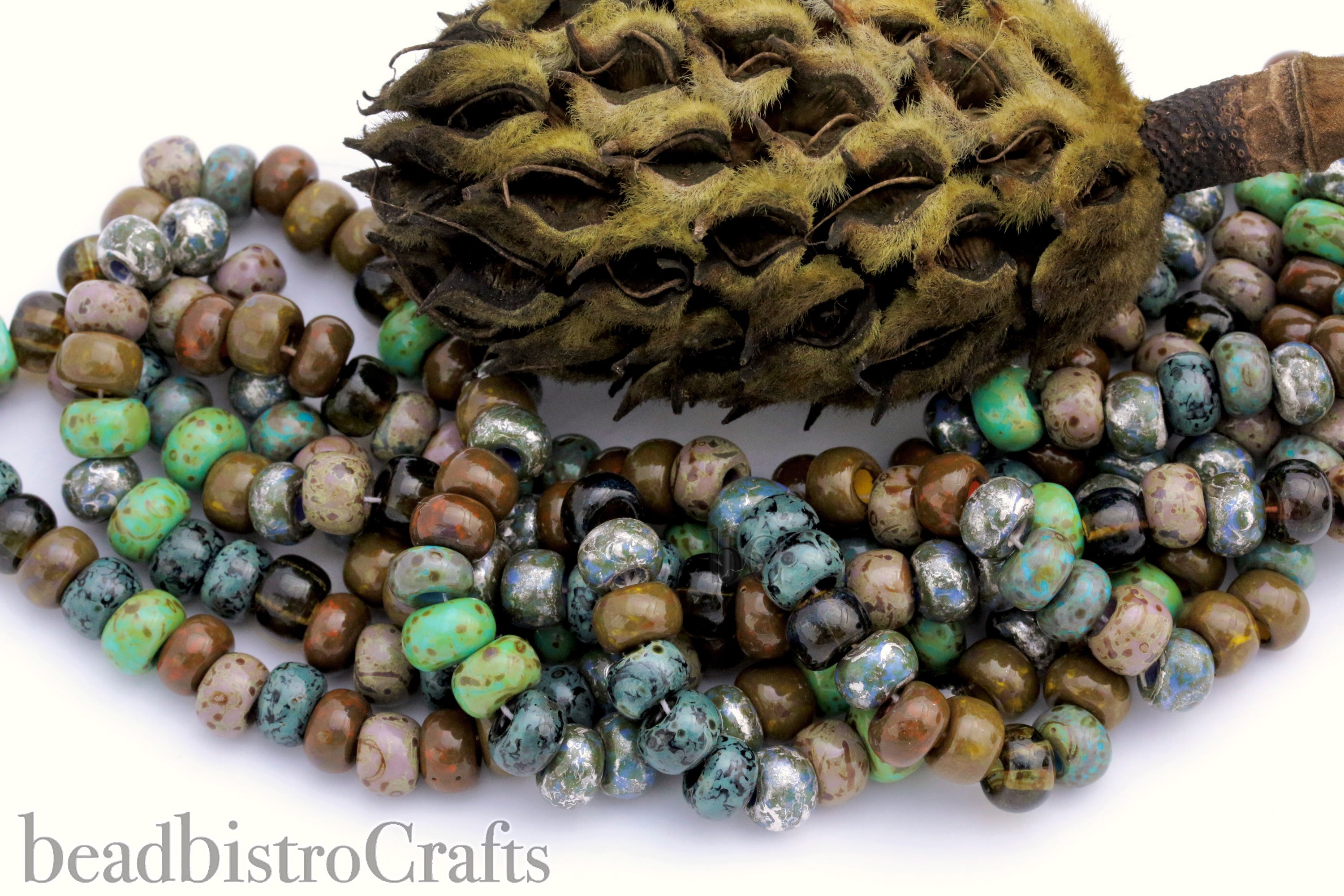 Czech Size 34/0 Beads Aged Interstellar PICASSO MIX Seed Beads ~ 6.8" strand