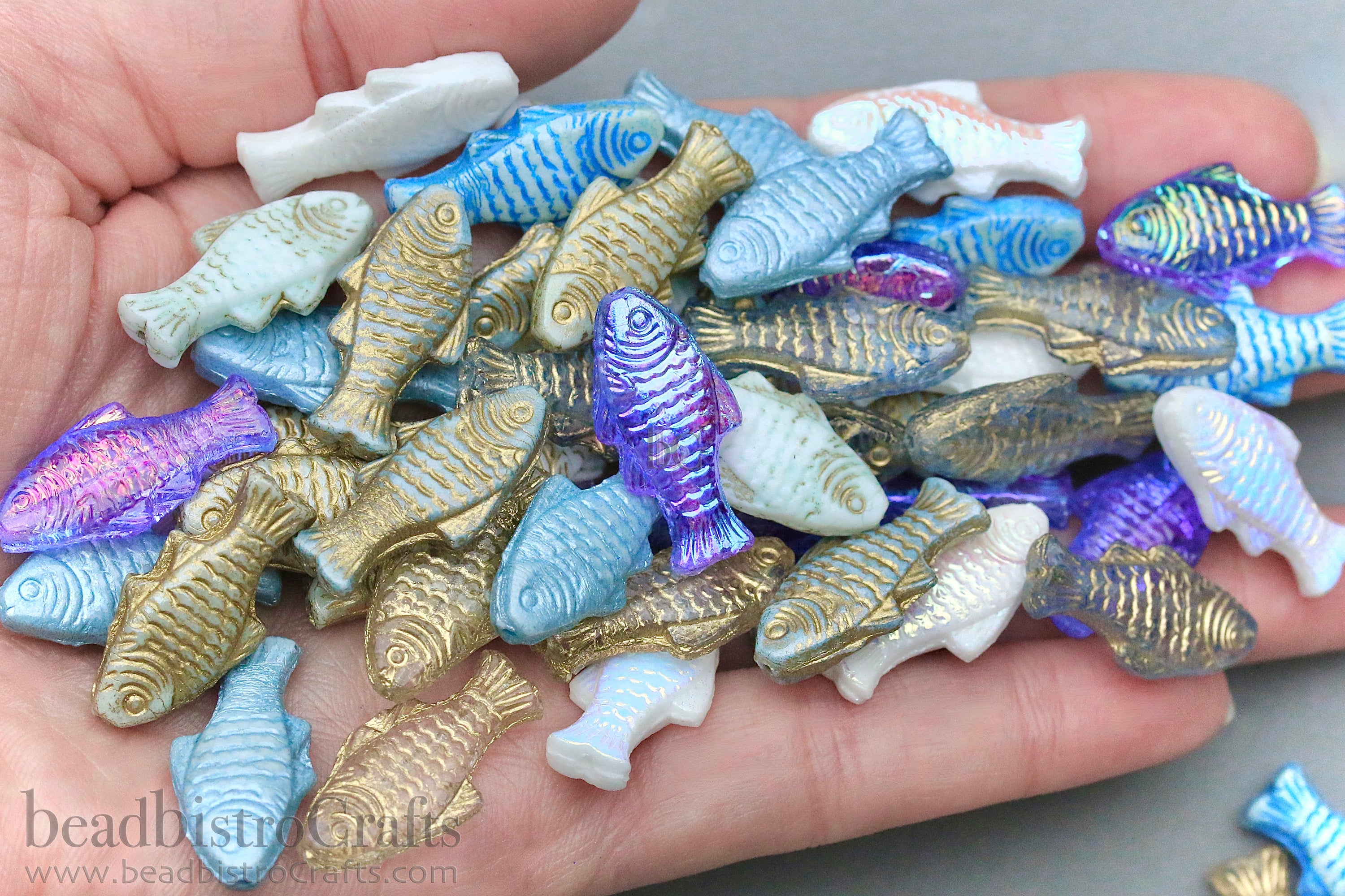 Czech Glass Trout Fish Beads 24x10mm Crystal Magic Vibrant Purple Coat (4pcs)