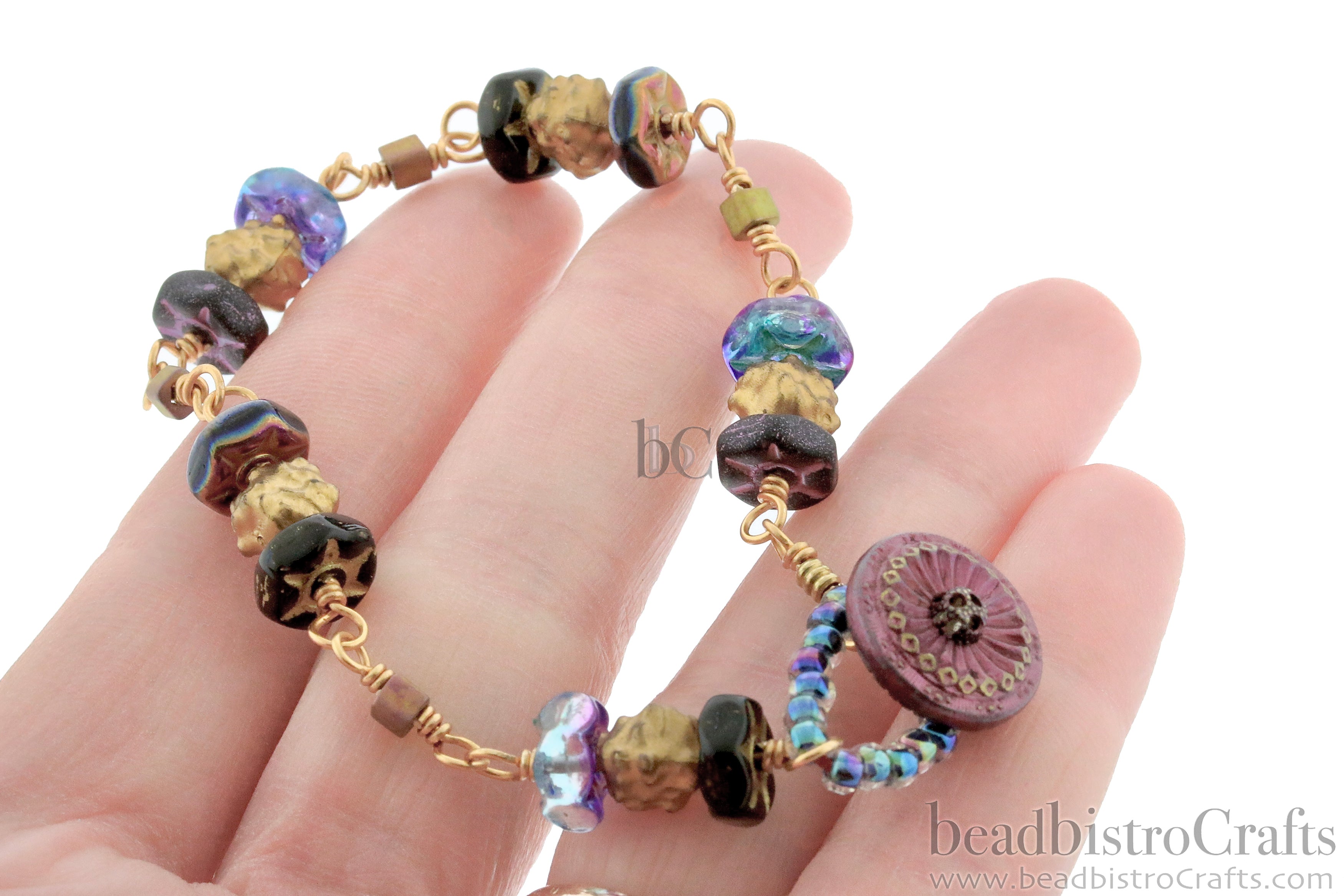 Wheel Spoke Bead 8x3mm Crystal Aqua / Violet Coat Silver Wash Czech Glass Spacer Beads