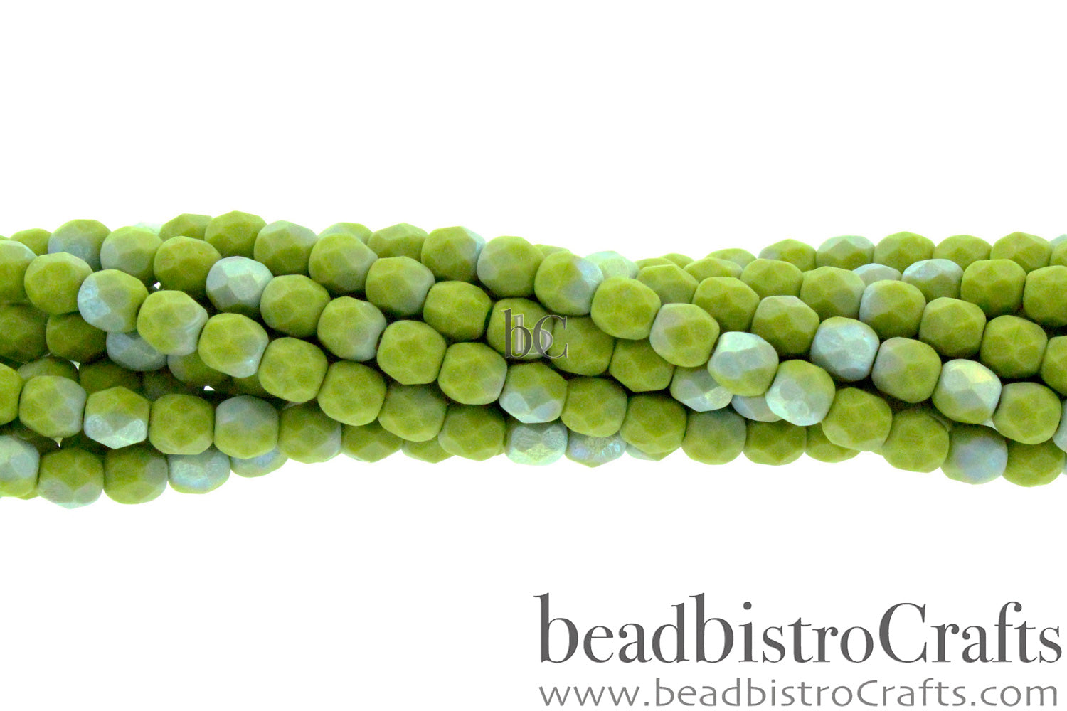 4mm Fire Polish Bead Frosted Opaque Olive Iridescent Shimmer Round Facetted Czech Glass Beads