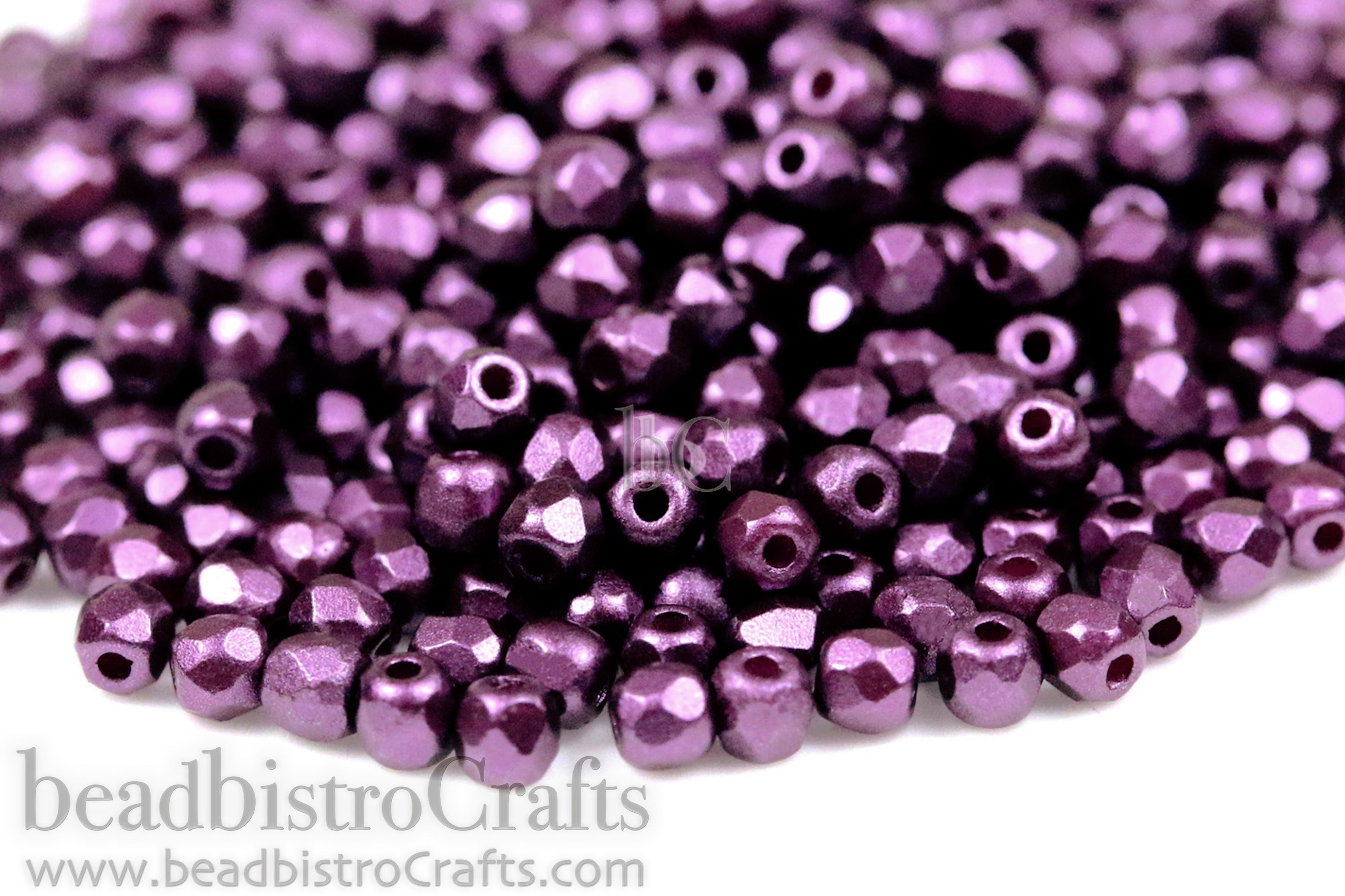 Alabaster Bordeaux Pastel (Pearl Coat), 2mm Round Fire Polish Beads (300pcs) * 1/4 Mass