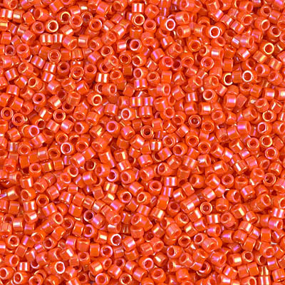 Miyuki 11/0 Delica Seed Beads, Opaque Orange AB # 161 ~ 7.2 grams