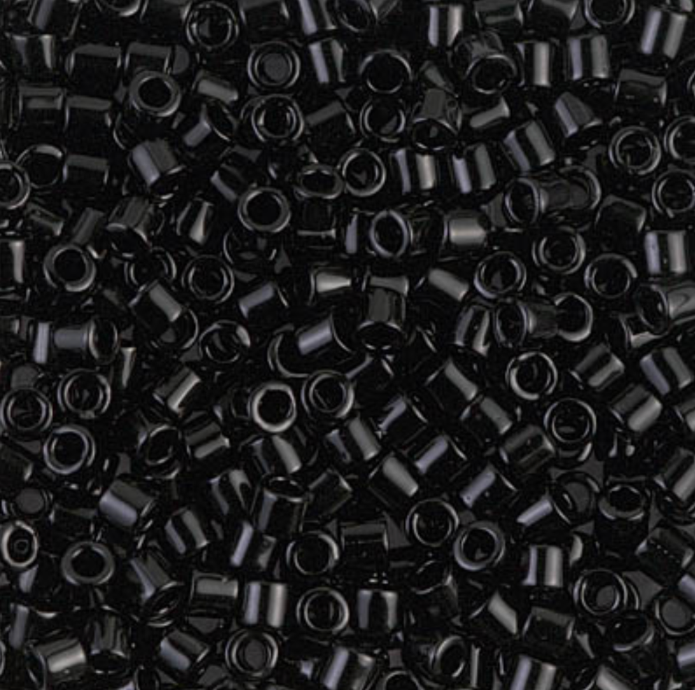 Miyuki 8/0 Delica Seed Beads, Black # 10 ~ 6.8 Grams