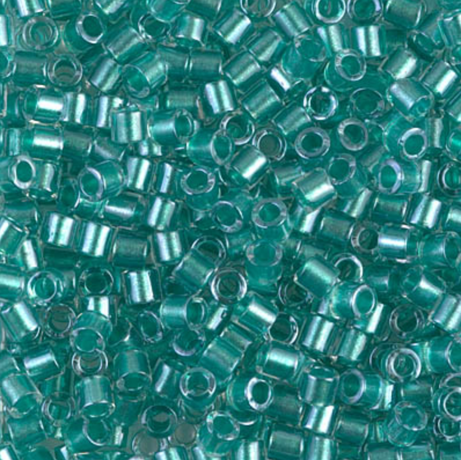 Miyuki 8/0 Delica Seed Beads, Sparkling Turquoise Lined # 904 ~ 6.8 Grams